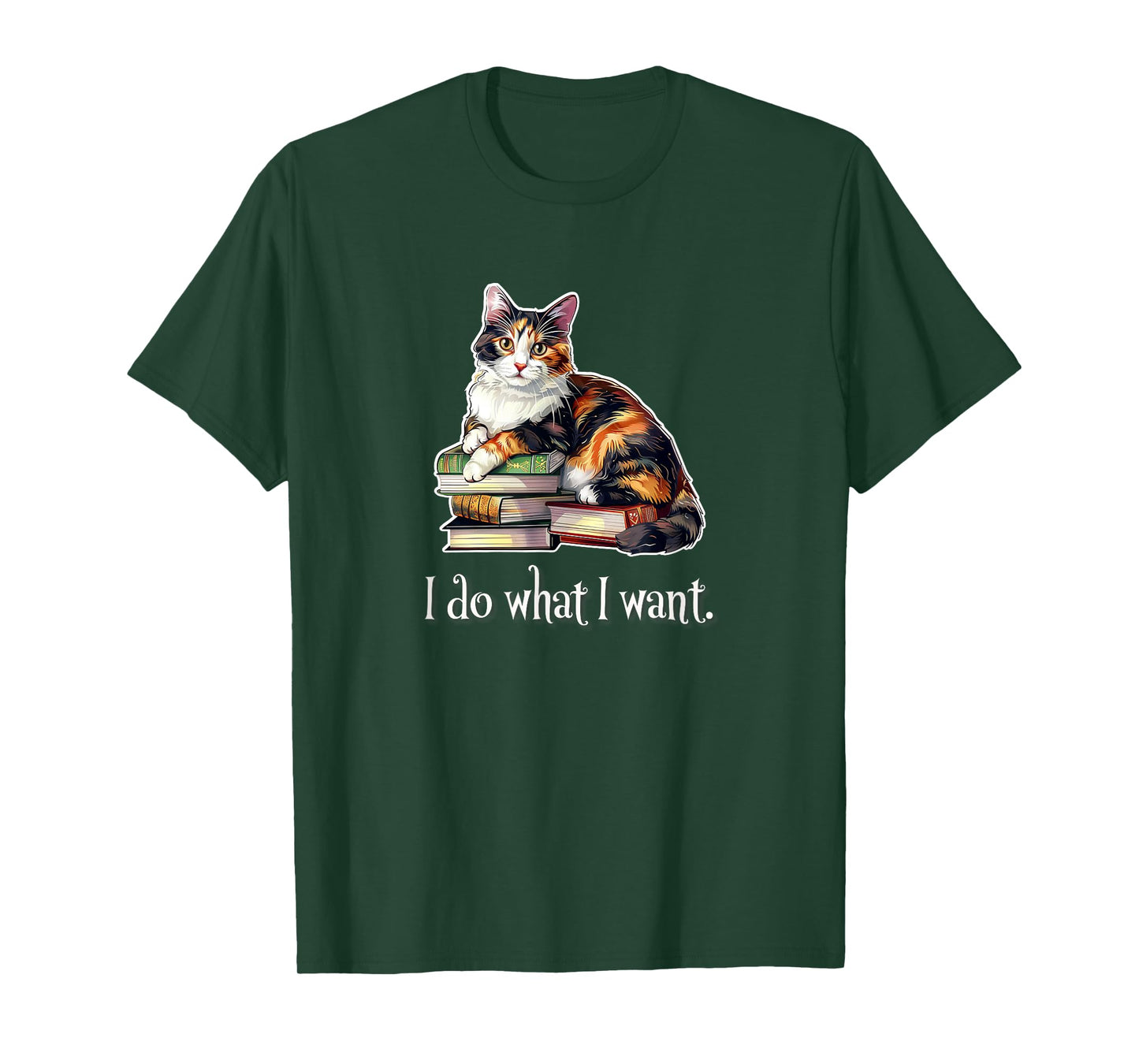 I Do What I Want Calico Cat Lover T-Shirt for Men Women Girls Kids