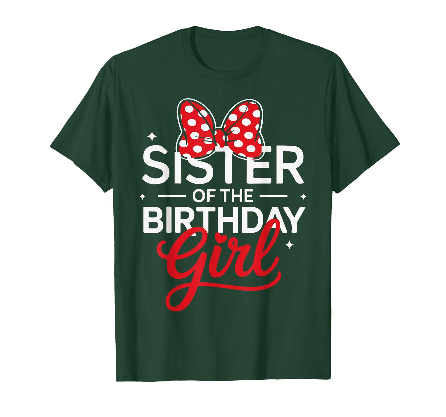 Sister Of The Birthday Girl Cute Pink Family Matching Bow T-Shirt