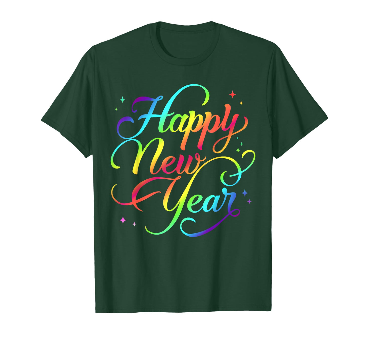 Happy New Year Colorful New Years Eve Party Rainbow Tie Dye T-Shirt