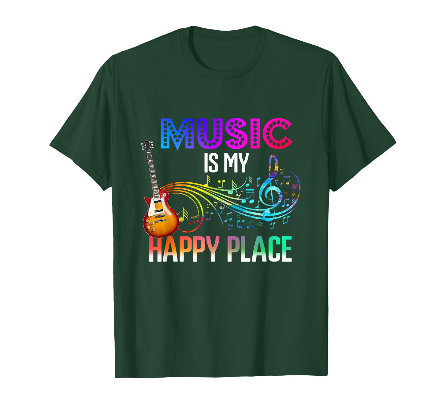 Music Is My Happy Place Inspiring Music Novelty Gifts T-Shirt