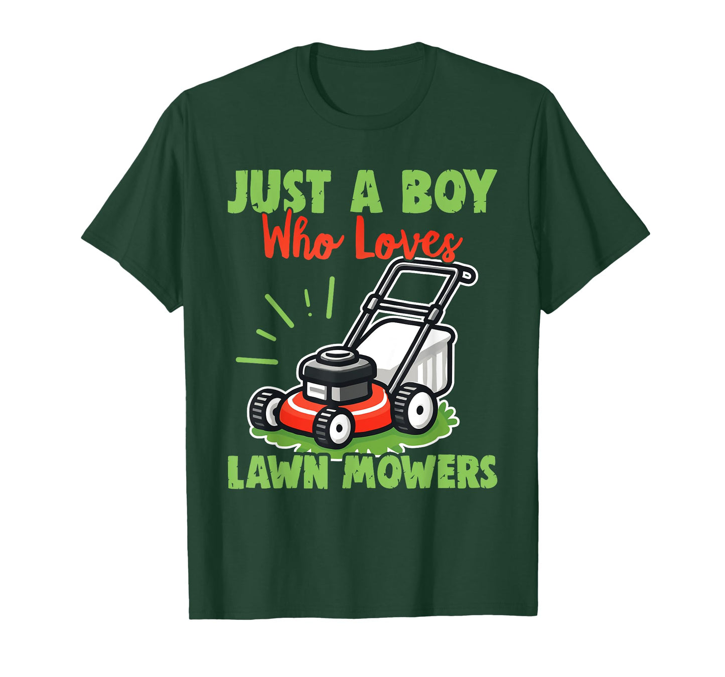 Just a Boy Who Loves Lawn Mowers - Gardener Lawn Mowing T-Shirt