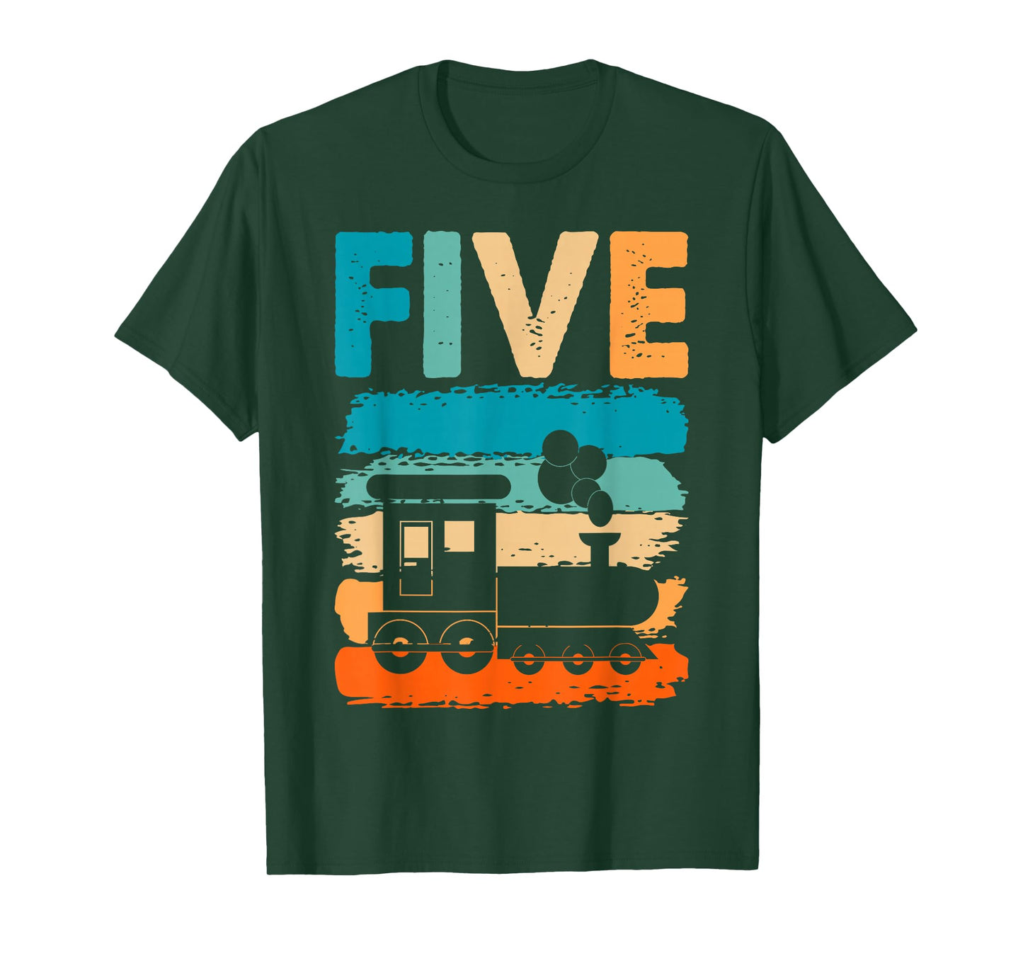5th Train Birthday 5 Year Old 5yr Boys Girls Birthday Train T-Shirt