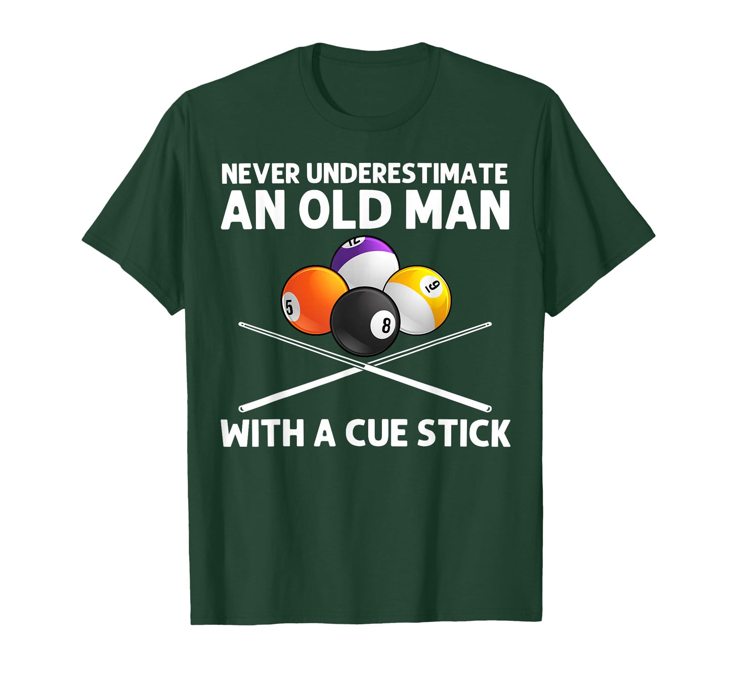 Best Billiard Art For Grandpa Men Billiard Lover Pool Player T-Shirt