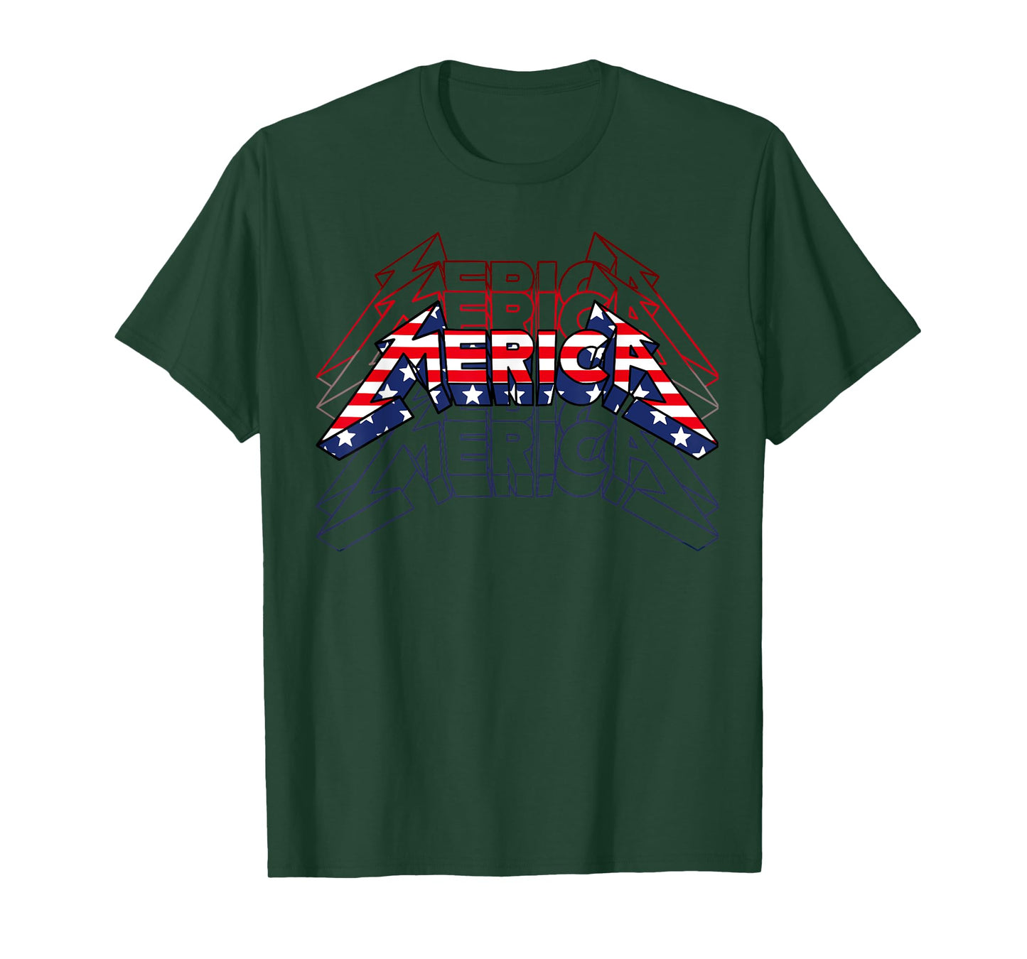 Merica Rock Sign 4th of July Vintage American Flag Funny USA T-Shirt for Women Kids Men
