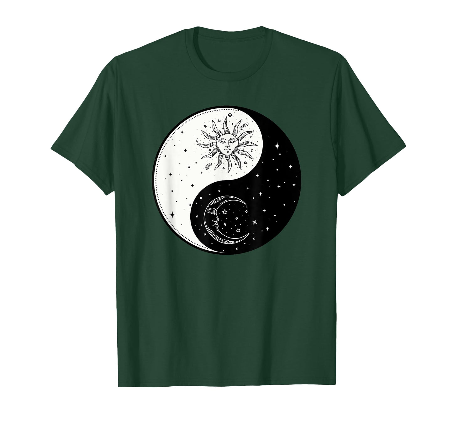 Sun Moon Ying Yang Vintage Yoga Zen Spiritual Mystical T-Shirt