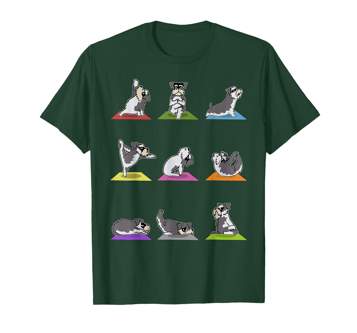 Funny Miniature Schnauzer Dogs Yoga Poses Meditation Lovers T-Shirt