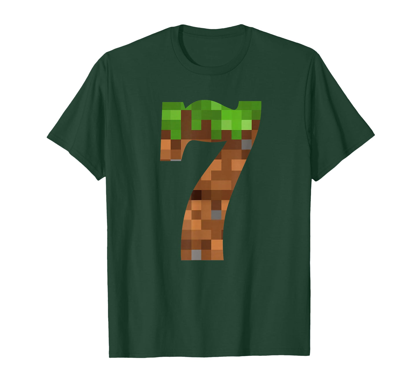 Pixel 7yr Birthday Number Seven 7 Year Old 7th Video Gamer T-Shirt