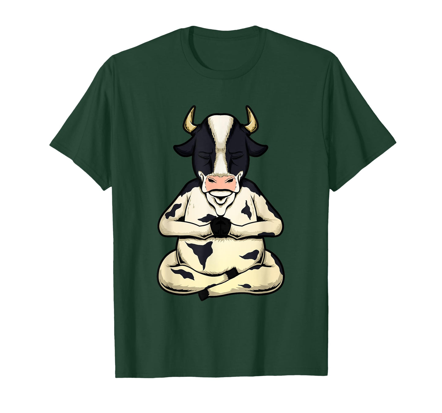 Cow Yoga Meditating Calf Yogi Bull Sitting Yoga Pose Namaste T-Shirt