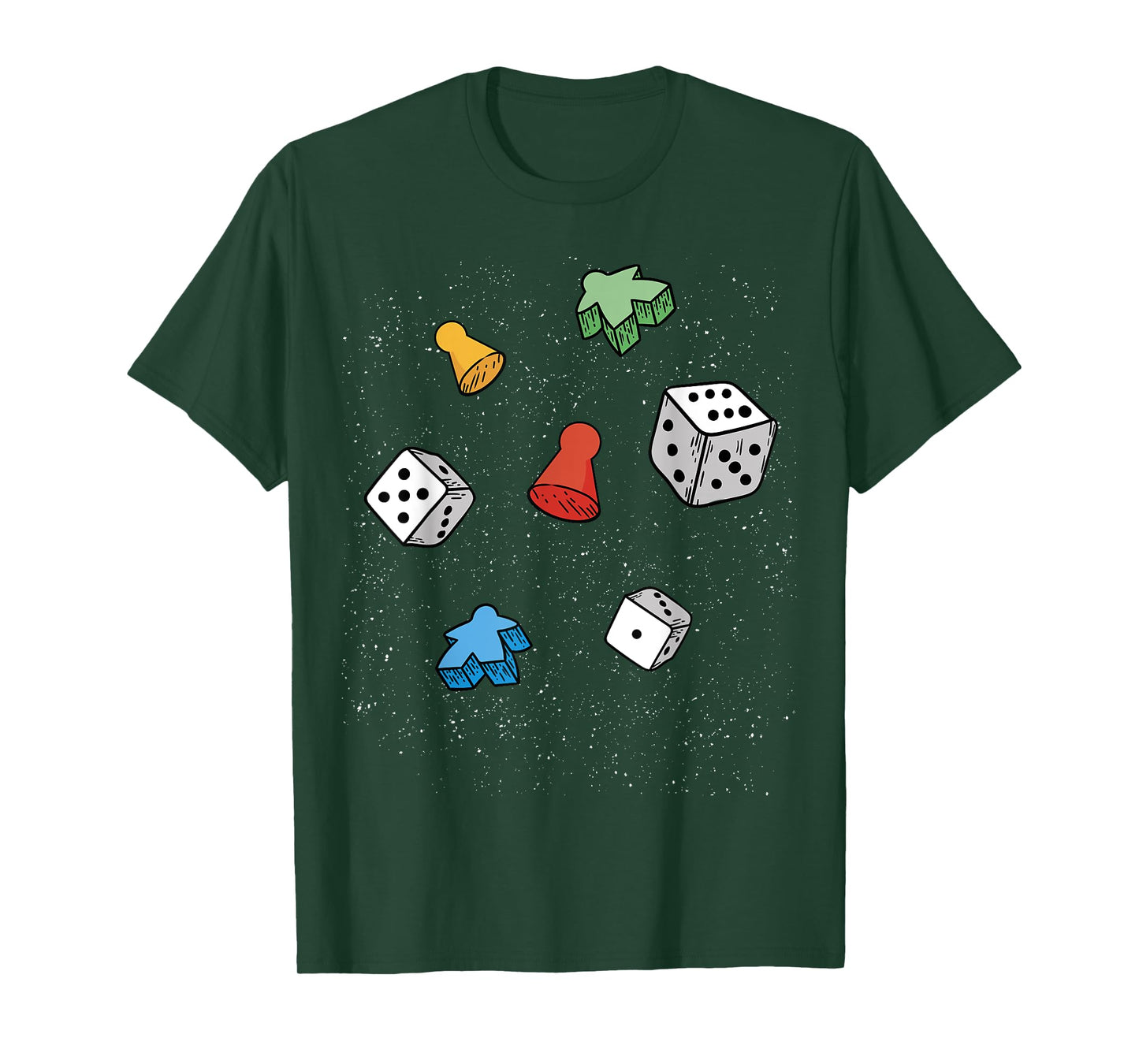 Cool Board Game Pieces on Stars, Dice, Meeple, Pawn Costume T-Shirt