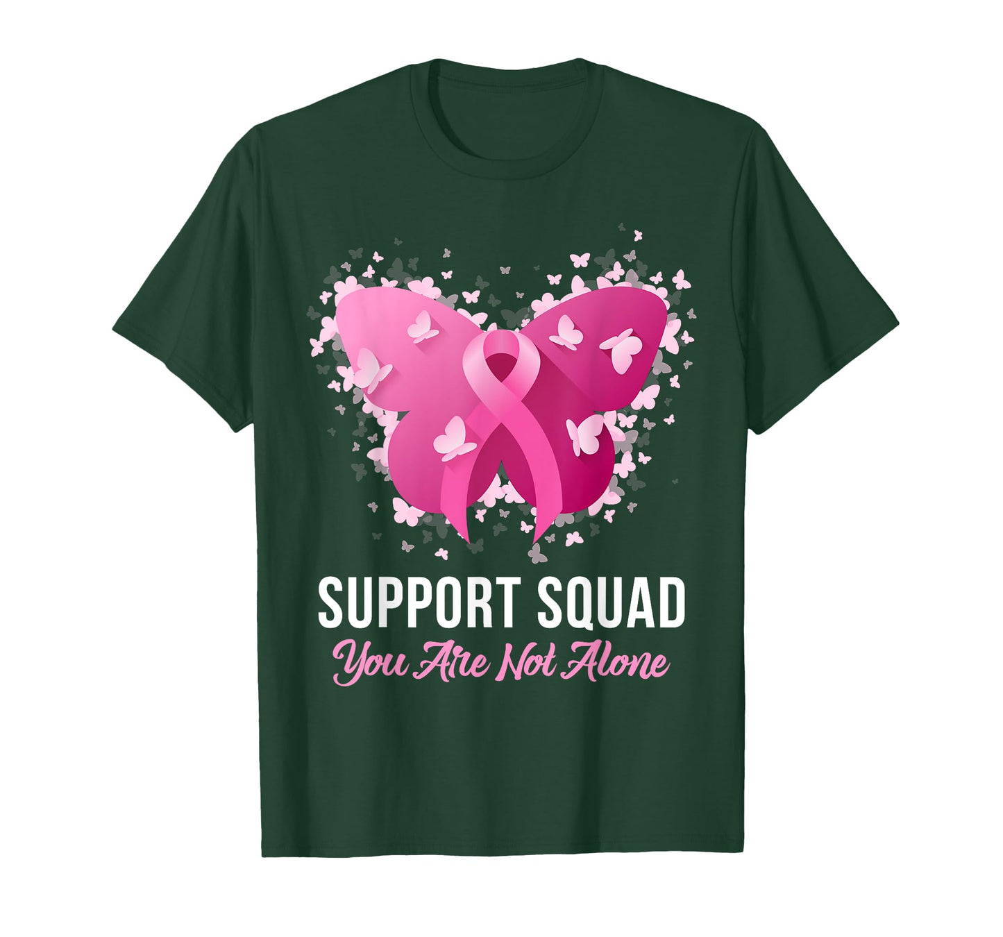 Support Squad Breast Cancer Awareness Pink Ribbon Butterfly T-Shirt