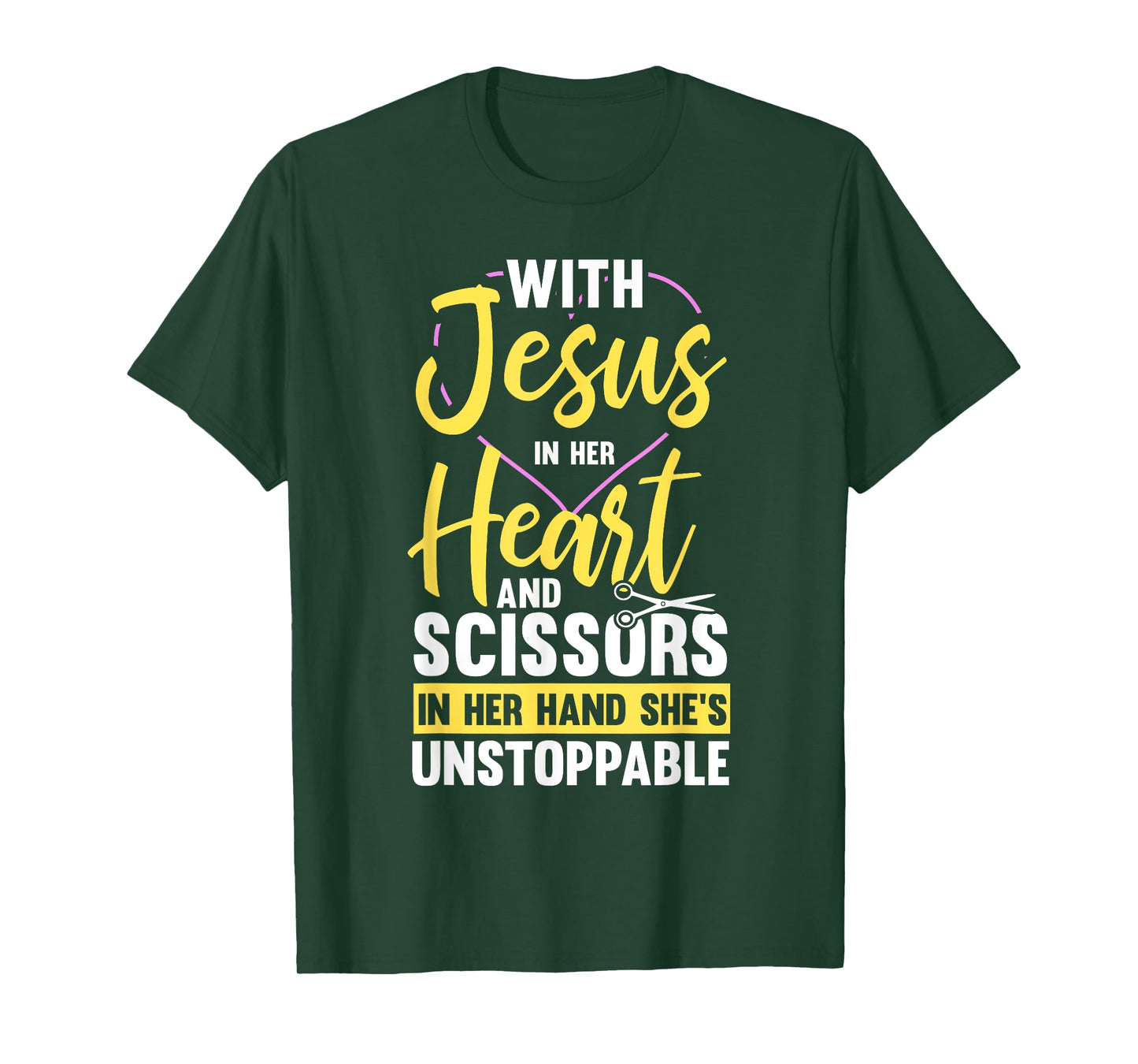 Hairdresser Shirt Jesus In Heart Scissor Hairstylist T-Shirt