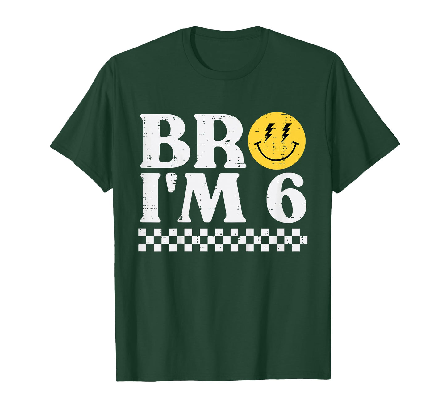 6th Birthday Bro Im 6 Smile Retro Bday Groovy Boys Girls Kid T-Shirt
