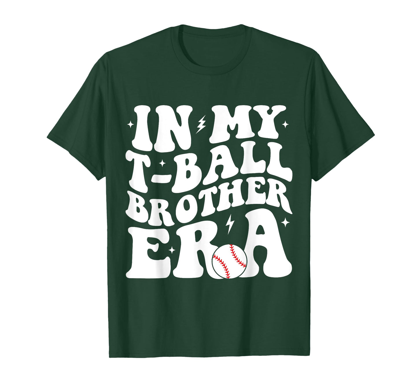 In My T-Ball Brother Era Groovy Funny Tee-Ball Brother T-Shirt