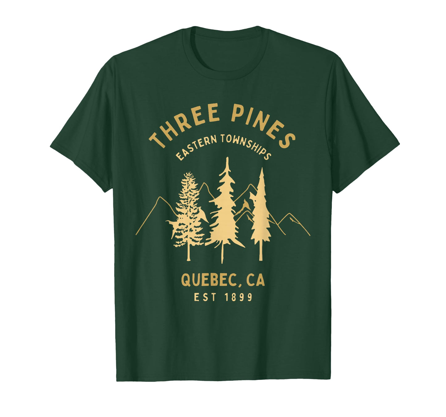 Three Pines Eastern Townships Quebec CA Est 1899 T-Shirt