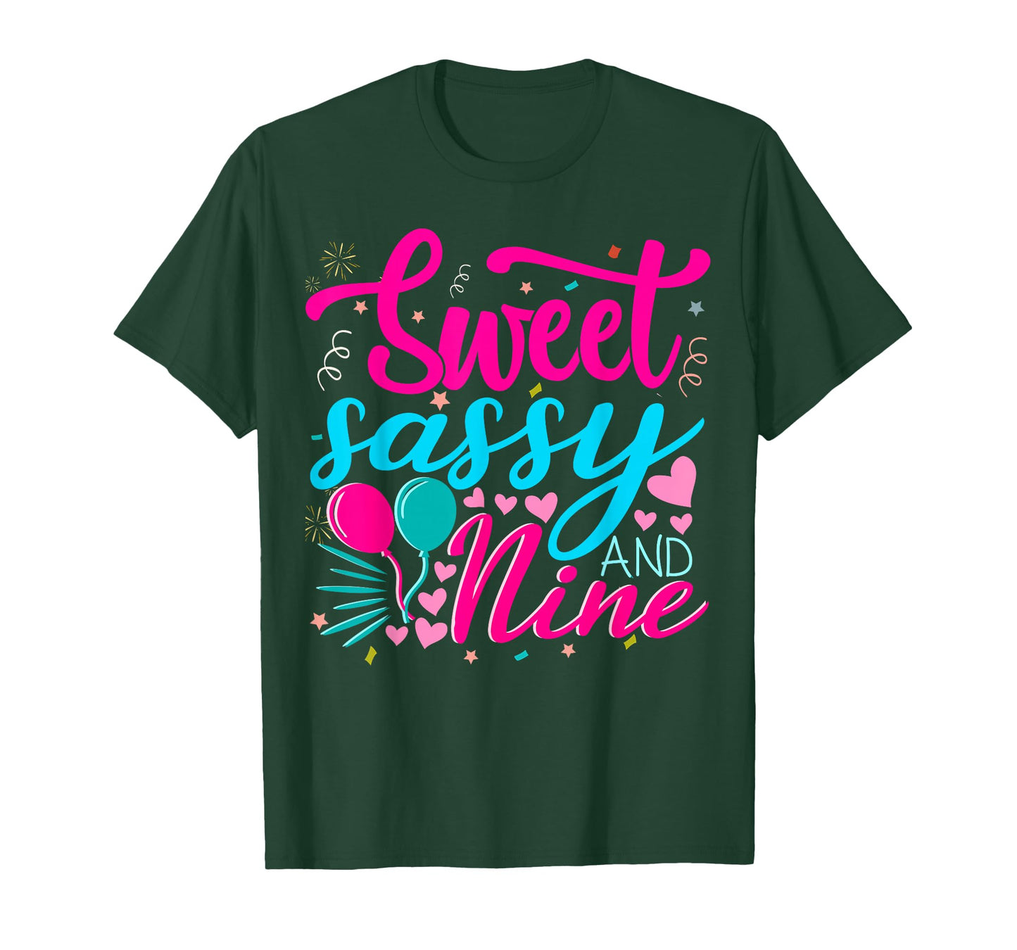 Sweet Sassy and Nine Birthday 9th birthday girl T-Shirt