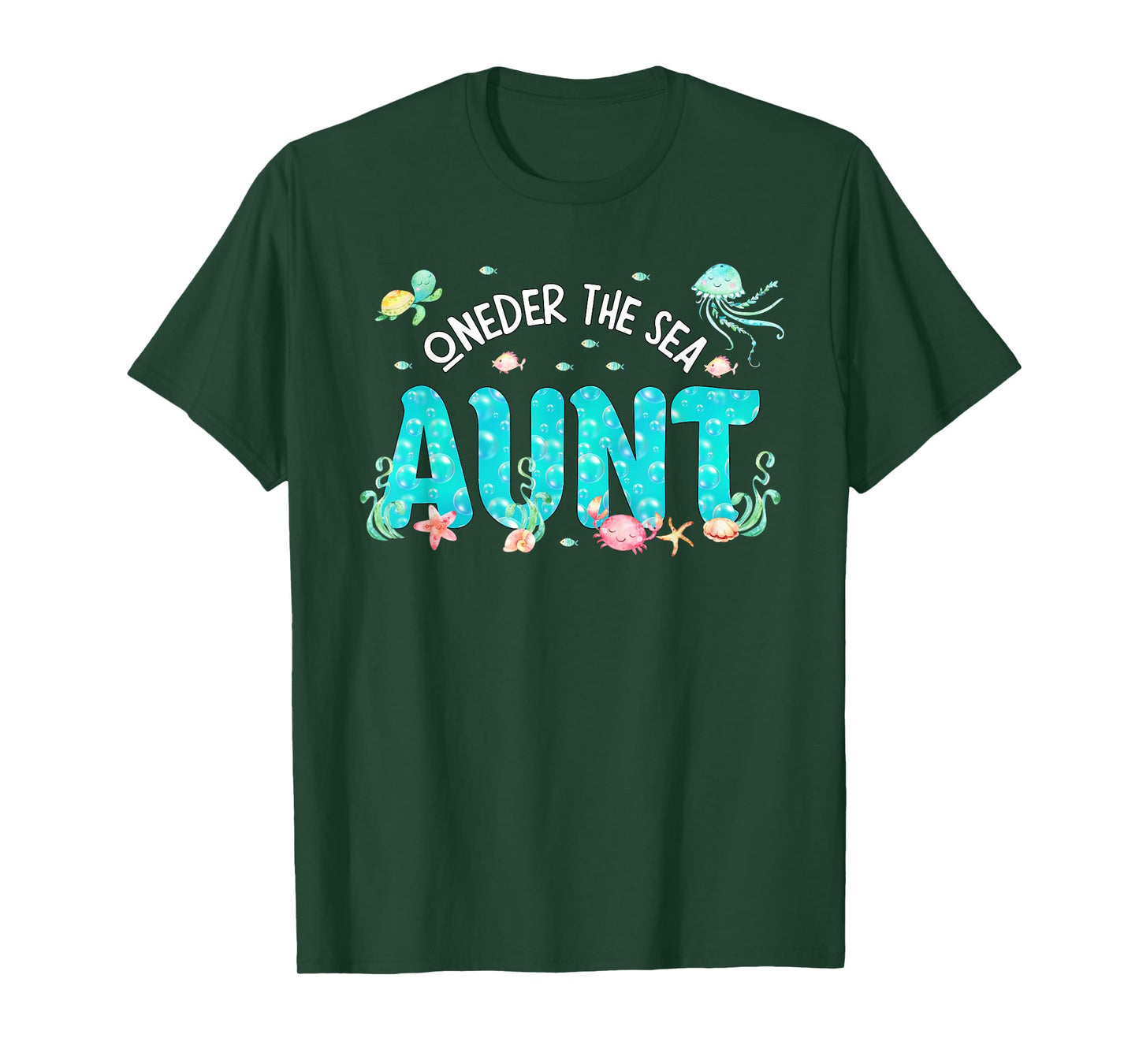 Under Sea Aunt Birthday Girl Boy Matching Family Party T-Shirt