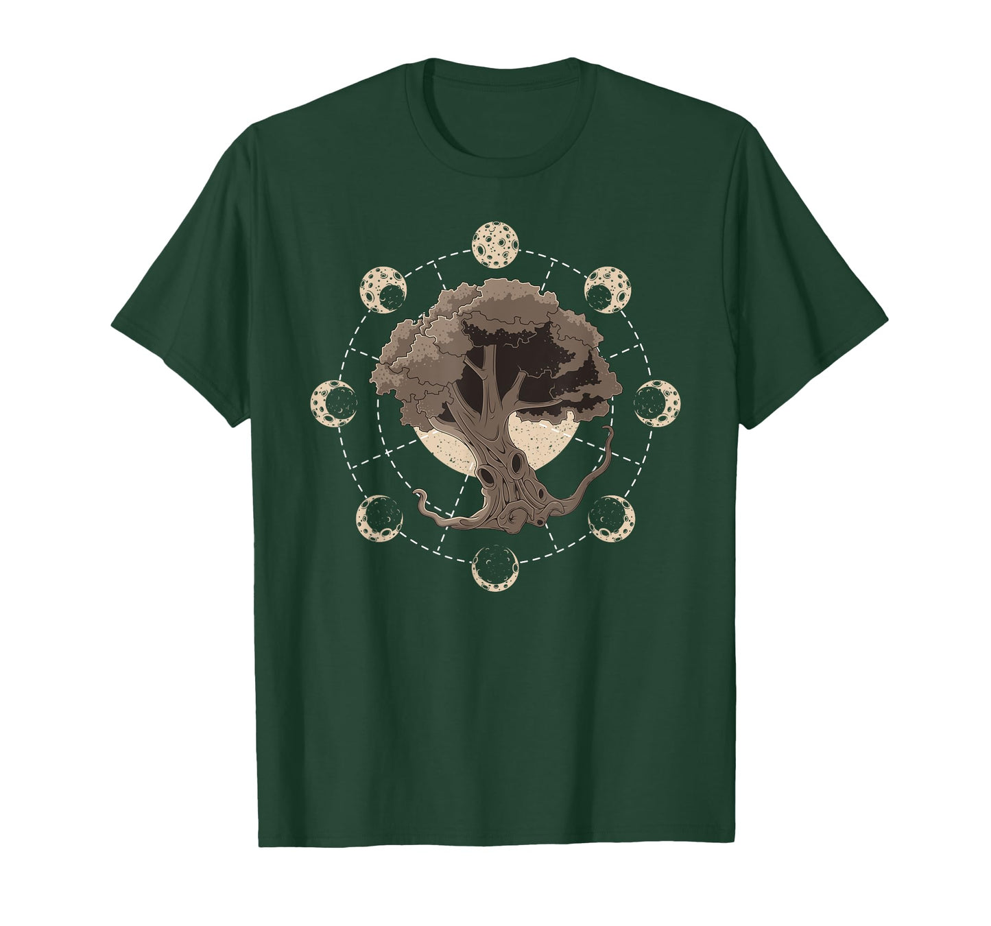 Phases of the Moon Tree of Life Yggdrasil Meditation Yoga T-Shirt