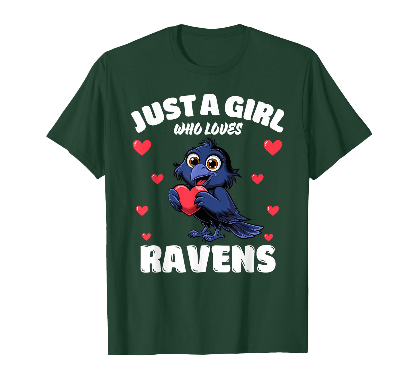Just A Girl Who Loves Ravens, Cute Raven Lovers T-Shirt