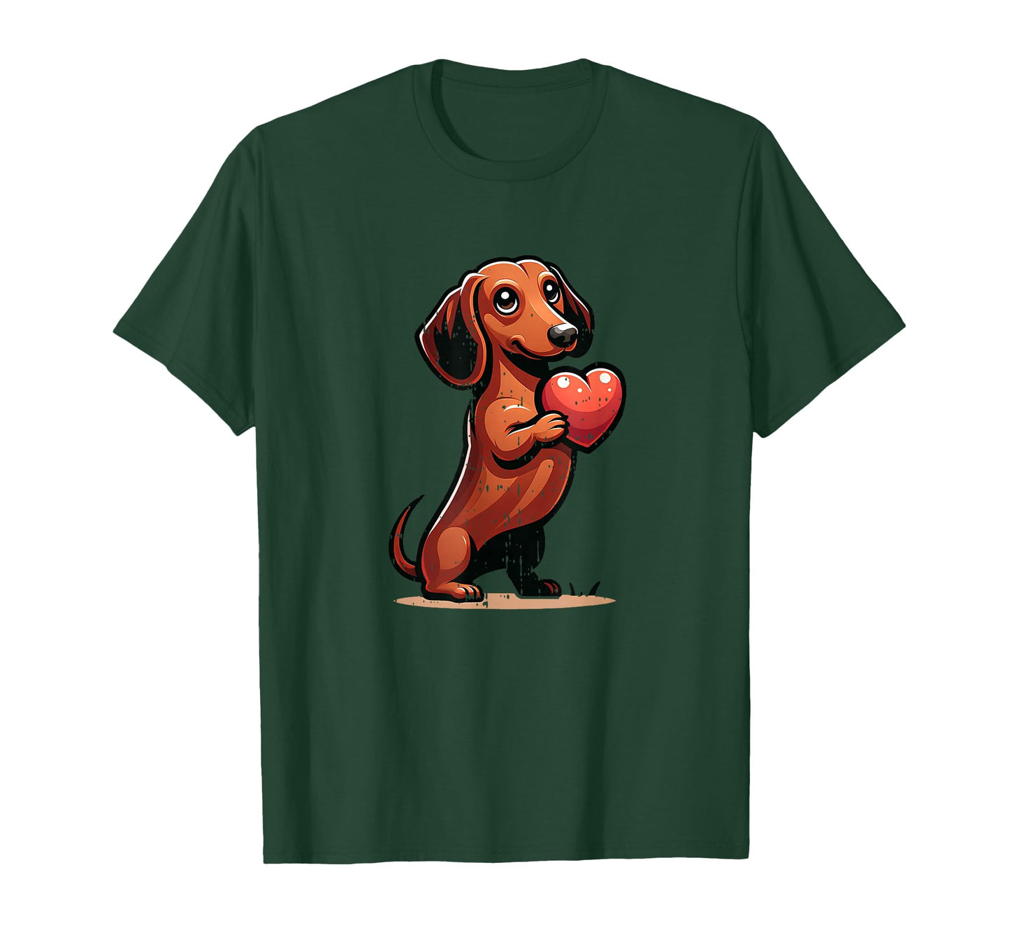 Cute Dachshund Valentines Day Heart Lover Dog Mom Dad Women T-Shirt