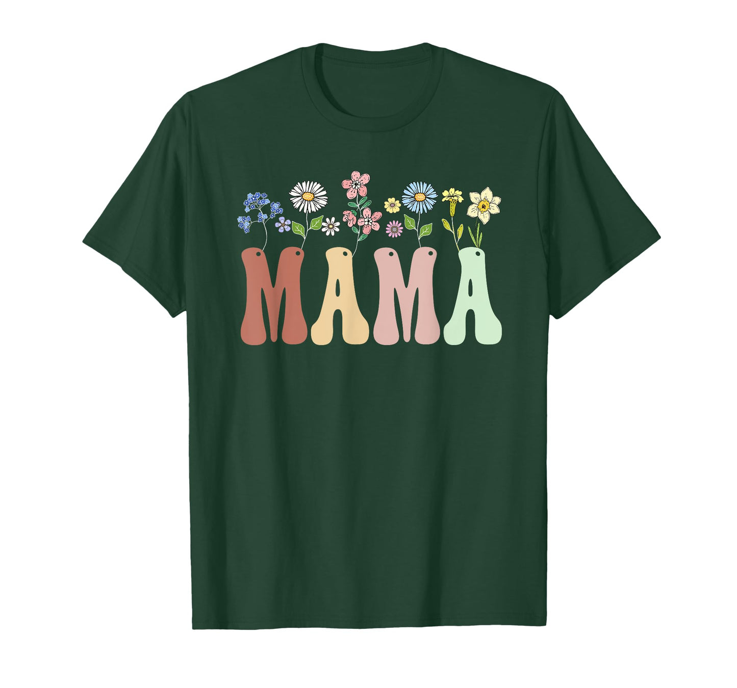 Mama Gifts Women Wildflower Floral Design Mama T-Shirt