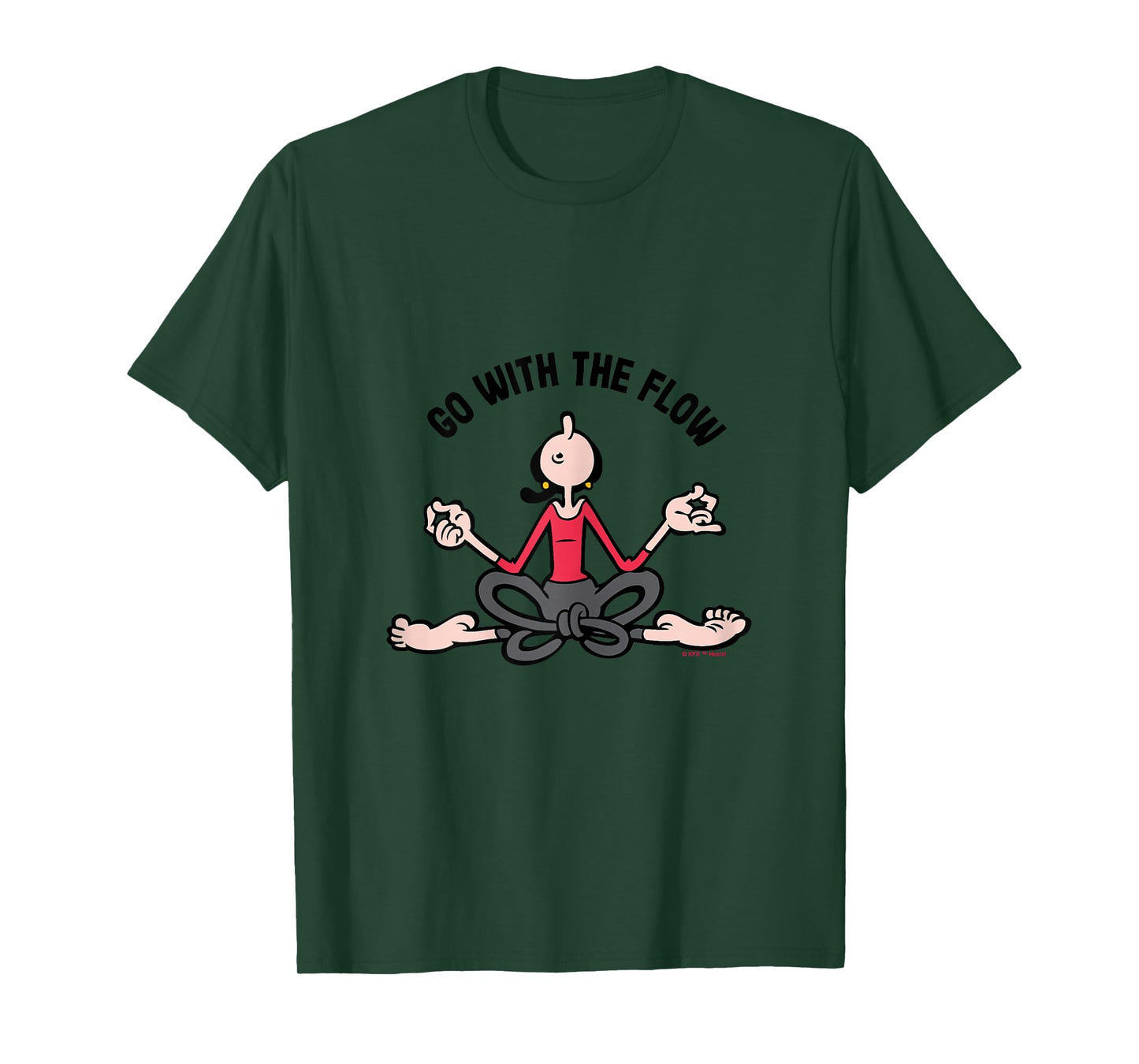 Olive Oyl "Go with the Flow" Yoga 4 Humanity Day T-Shirt