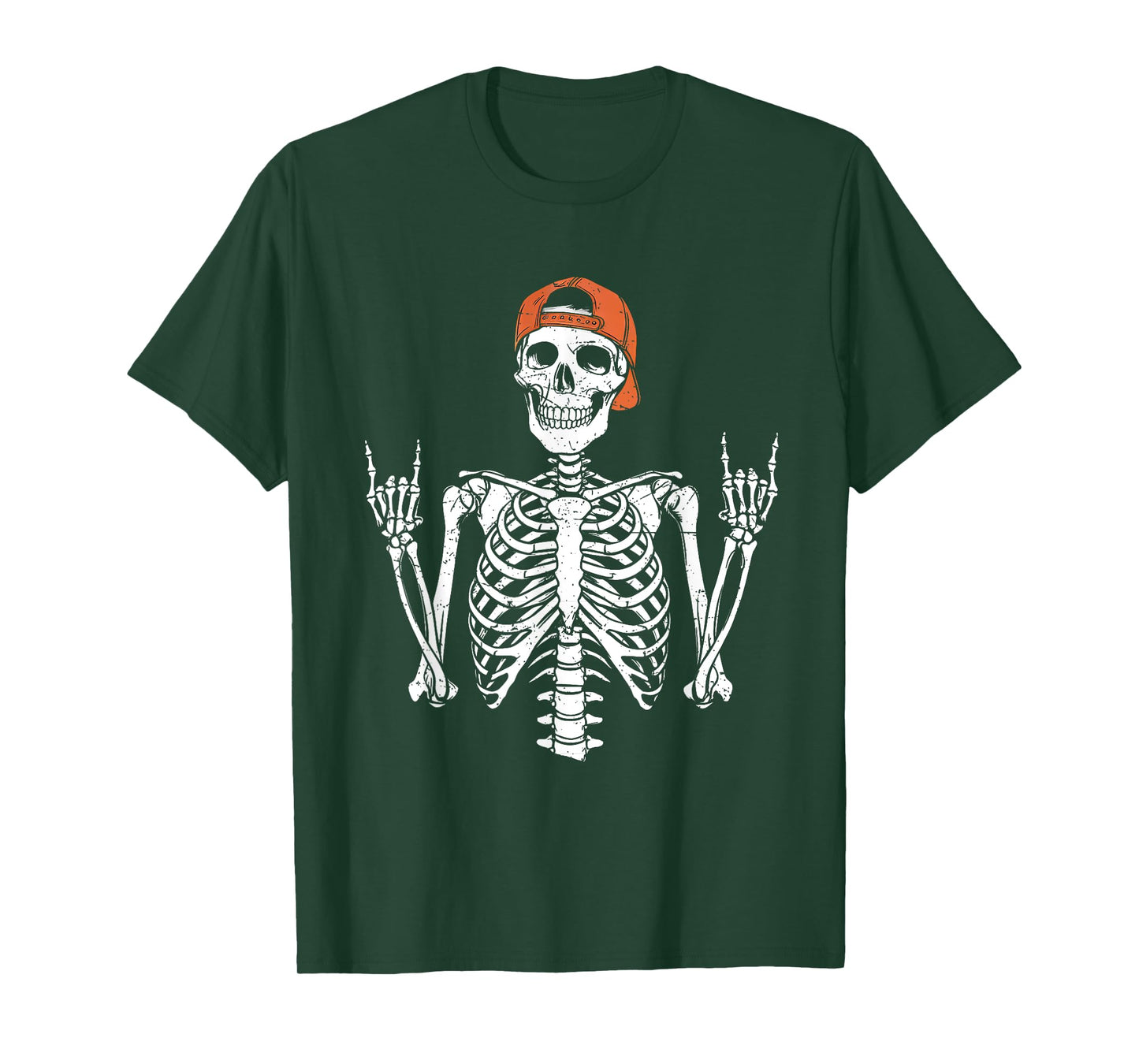Rocker Skeleton Cap Skater Halloween Rock Mens Boys Kids T-Shirt