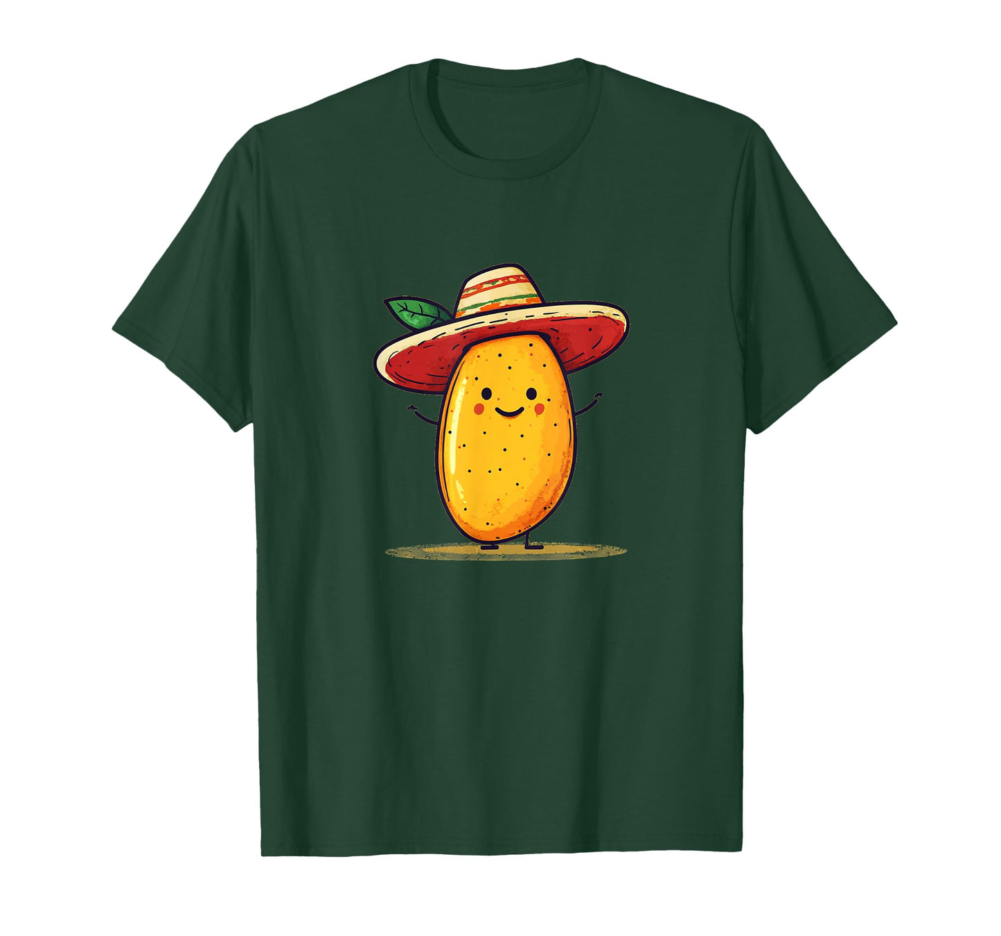 Joyful Mango Fruit with Sombrero Hat Costume T-Shirt