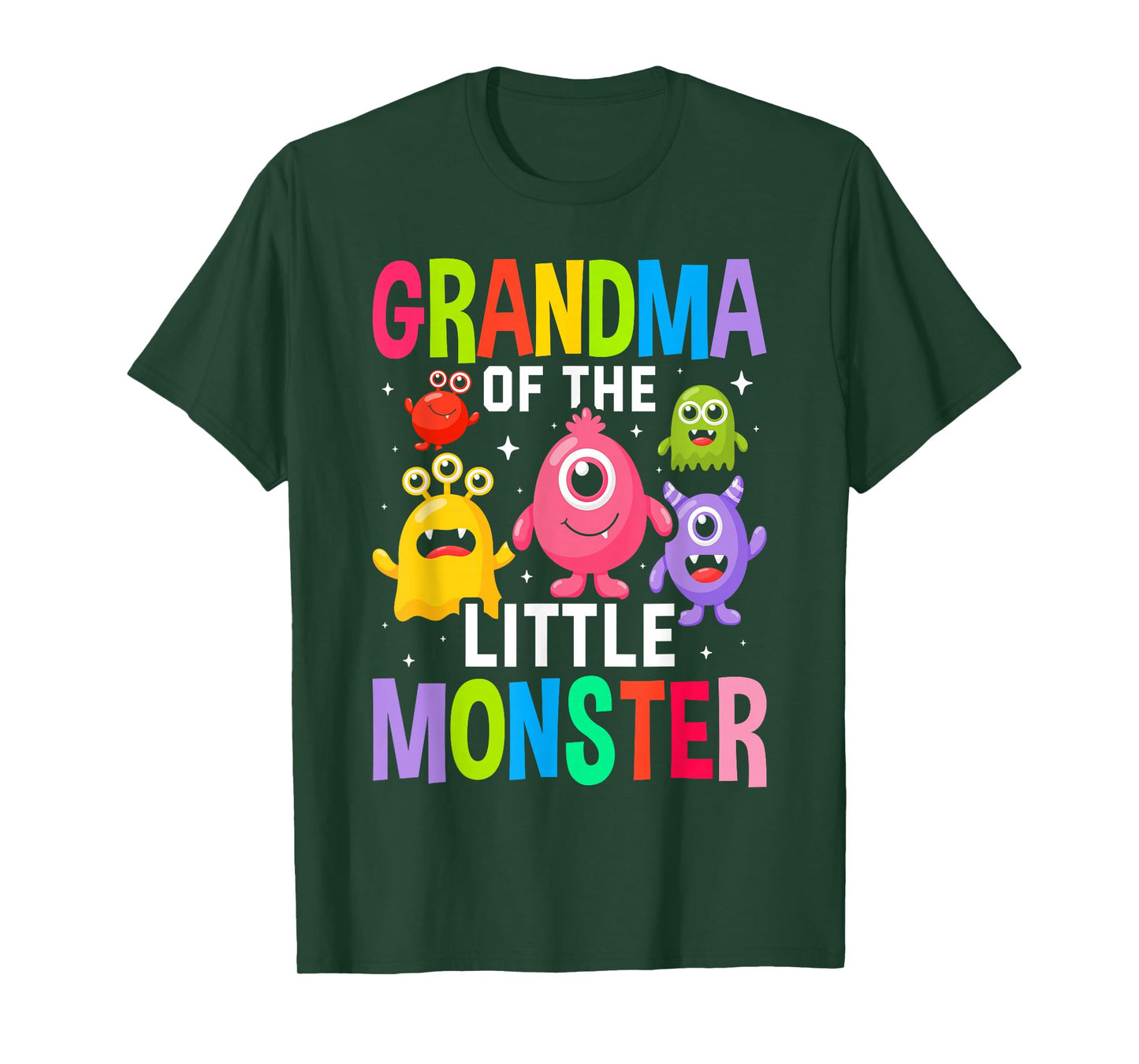 Grandma Of The Little Monster Birthday Party Family Monster T-Shirt