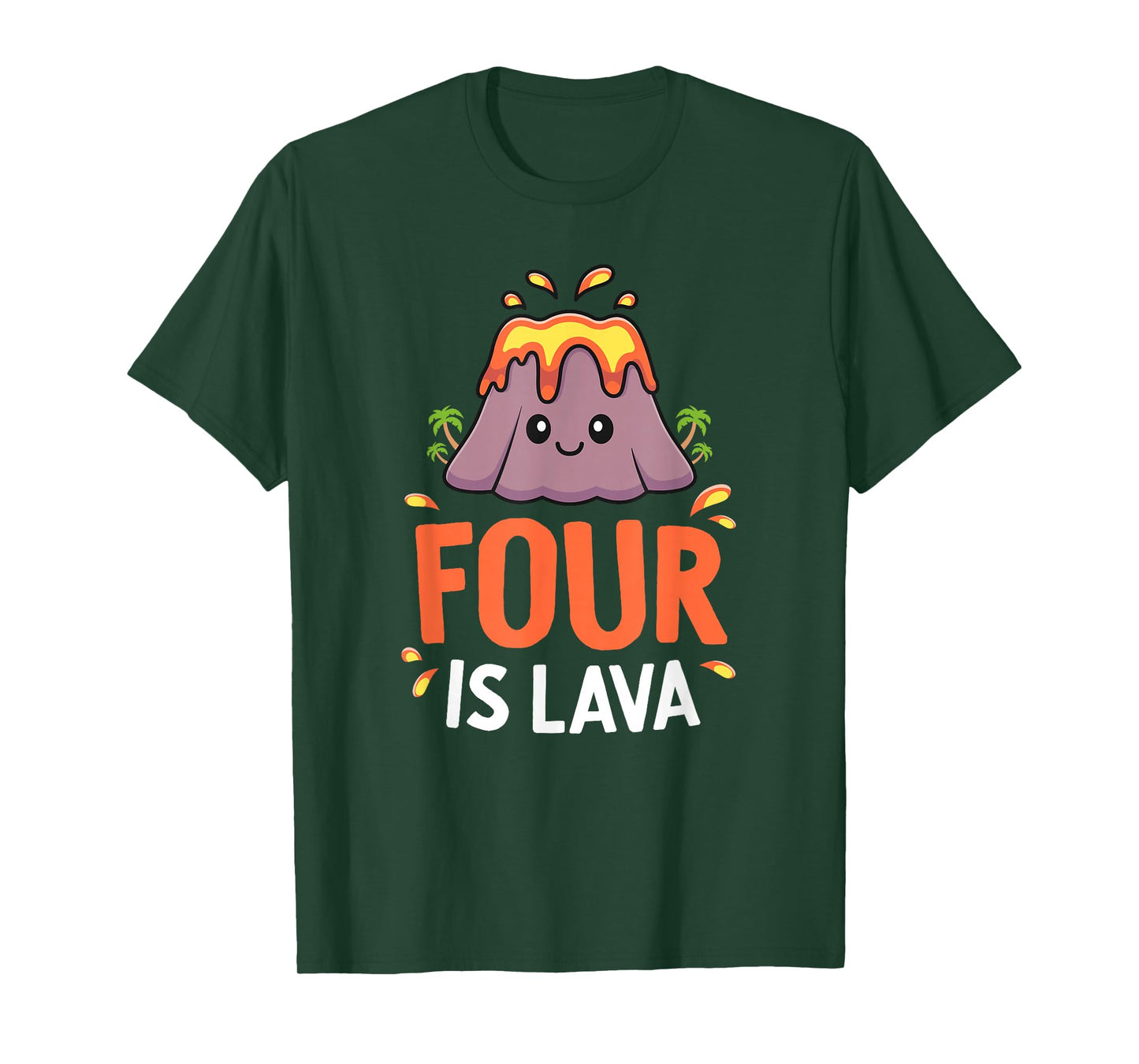 Volcano Birthday Party 4th Birthday Dinosaur Four Is Lava T-Shirt