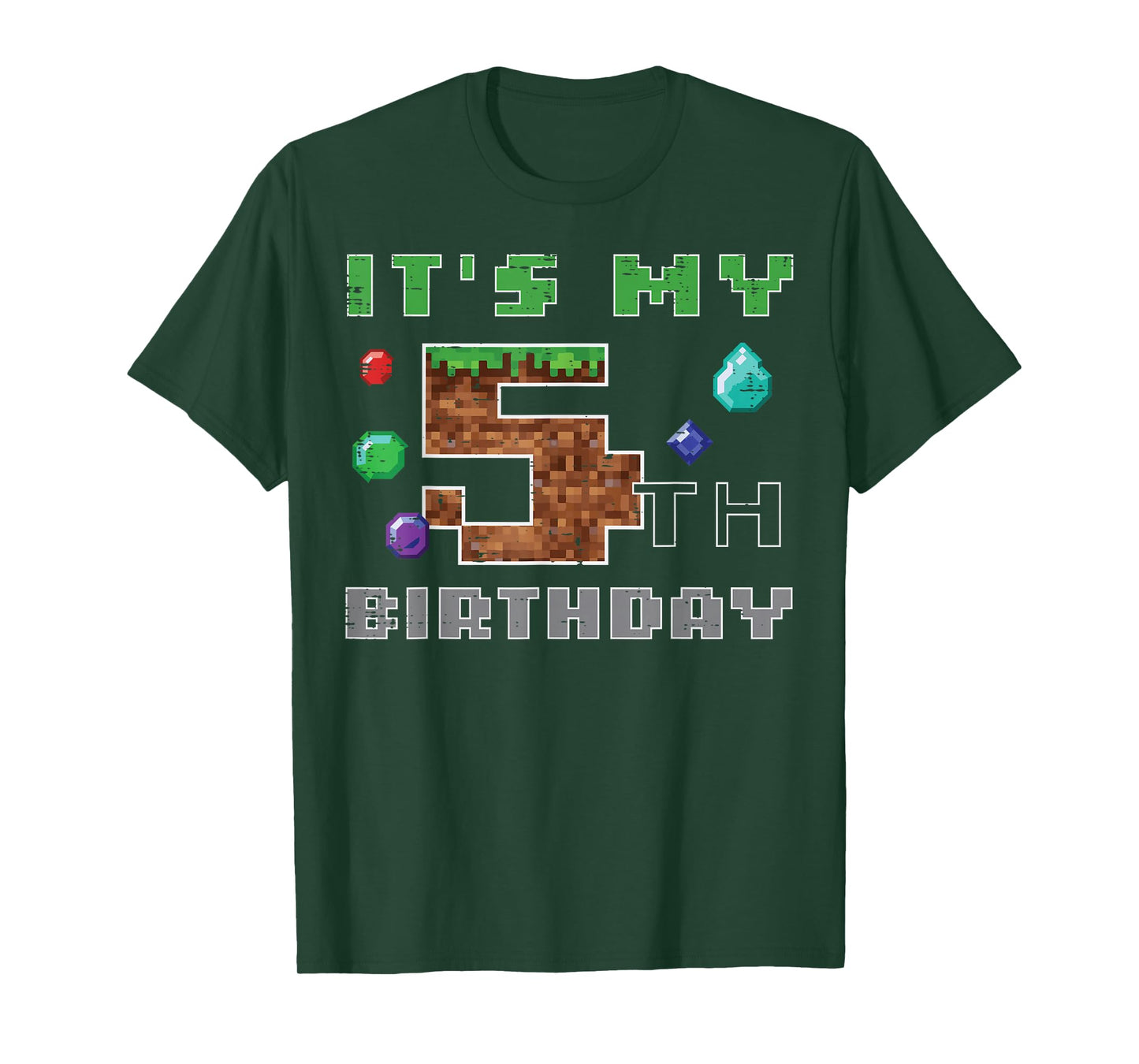 My 5th Birthday Pixel 5 Gamer Video Gaming Boys Kids Youth T-Shirt