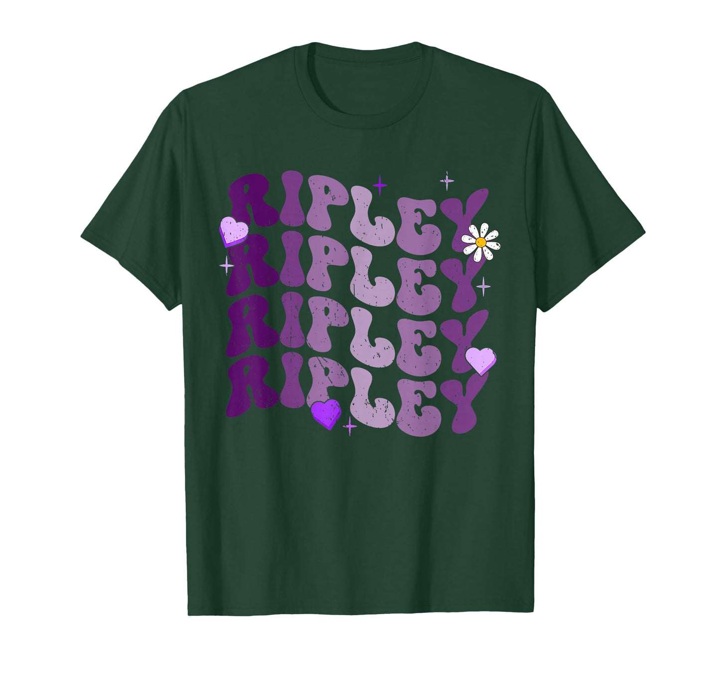 Retro I Love Ripley Personalized Name Groovy Birthday T-Shirt