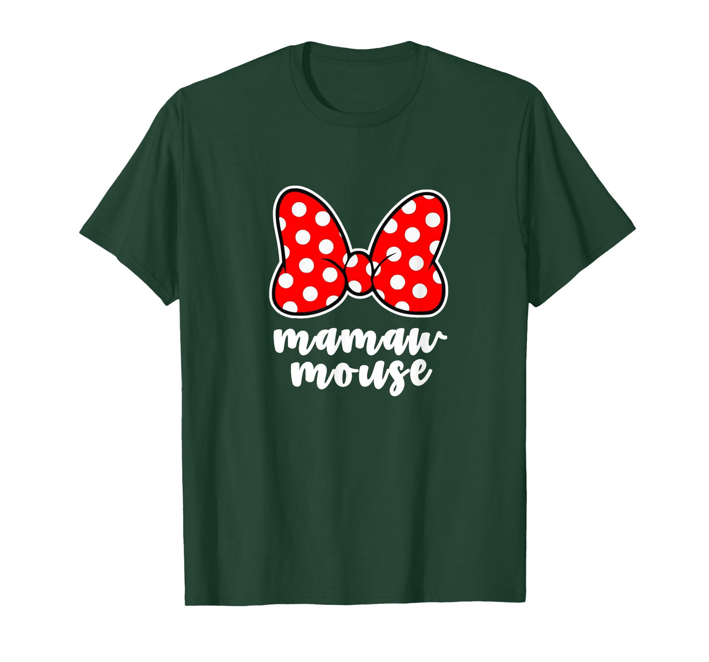 Womens Mamaw Mouse Family Vacation Bow T-Shirt