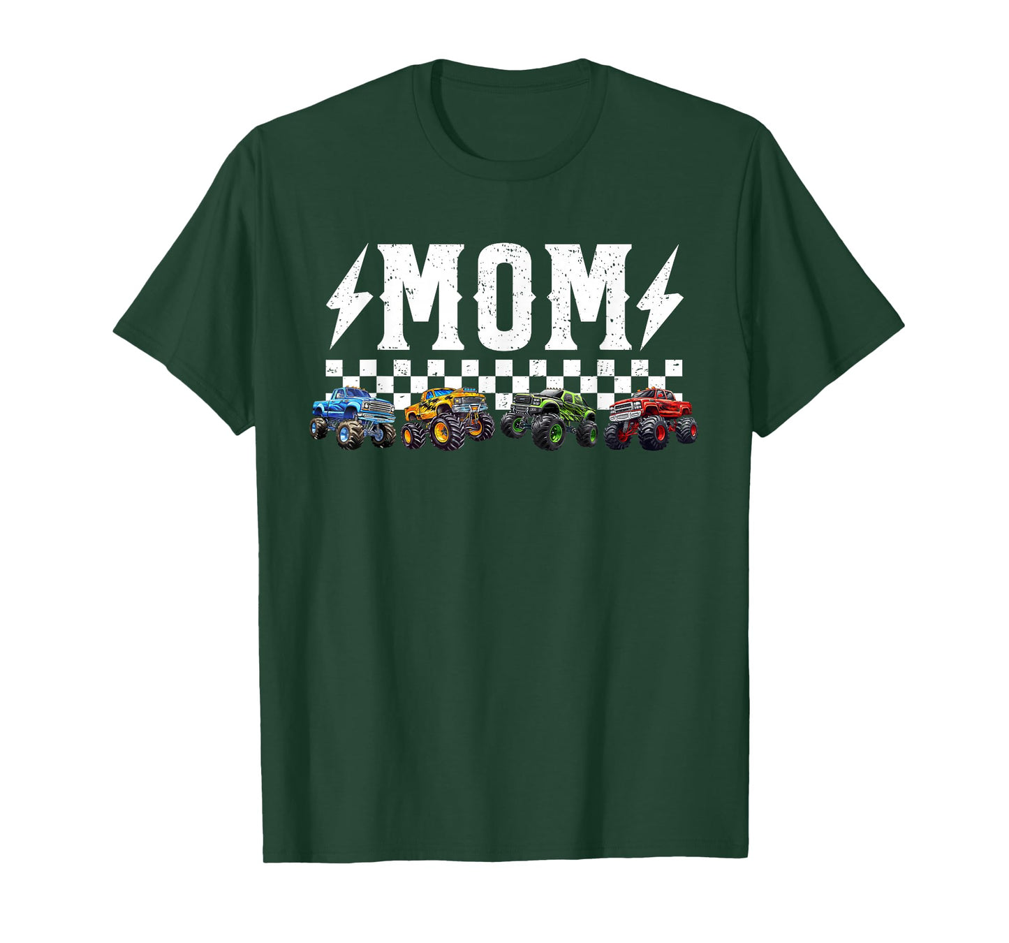 Mom Retro Monster Truck Family Crew Birthday Matching T-Shirt
