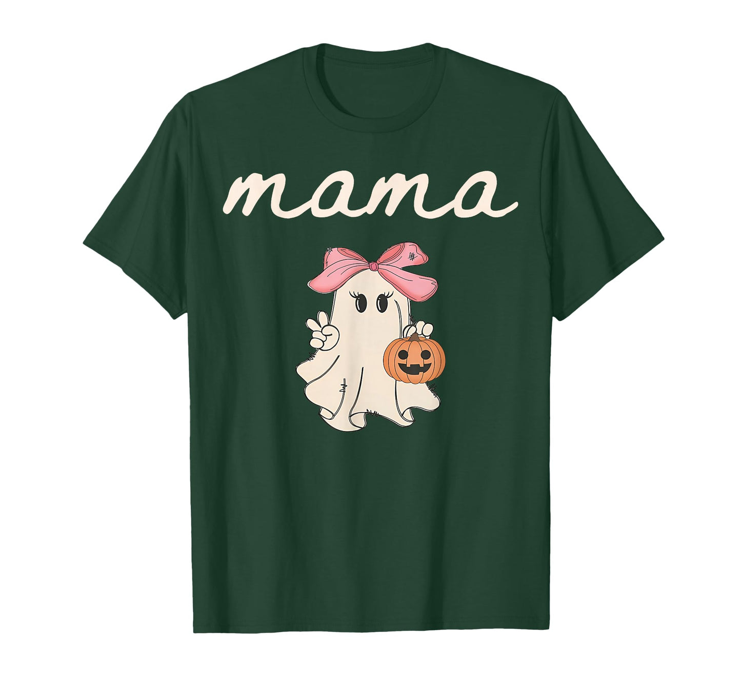 Mama Ghost Boo One Spooky Mom First Halloween Birthday Boy T-Shirt