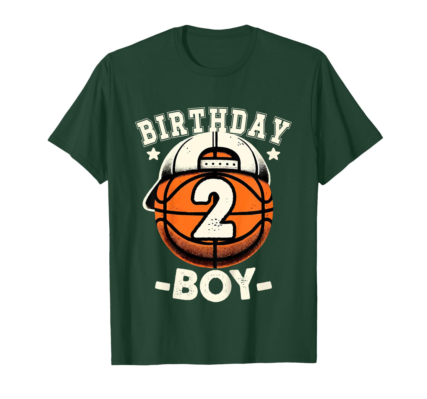 Kids 2nd Birthday Boy 2 Year Old Basketball Theme Decorations Boy T-Shirt