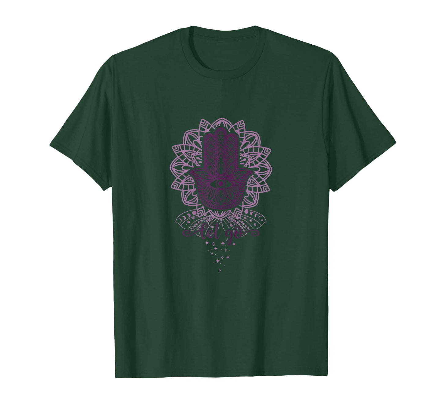 Yoga Hamsa with Lotus Flower and Let Go T-Shirt