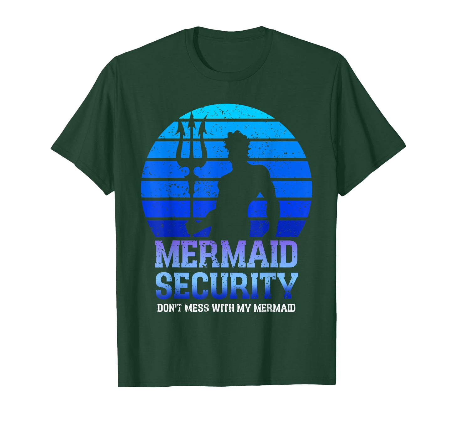 Vintage Mermaid Security Bday Costume Merman Birthday Party T-Shirt