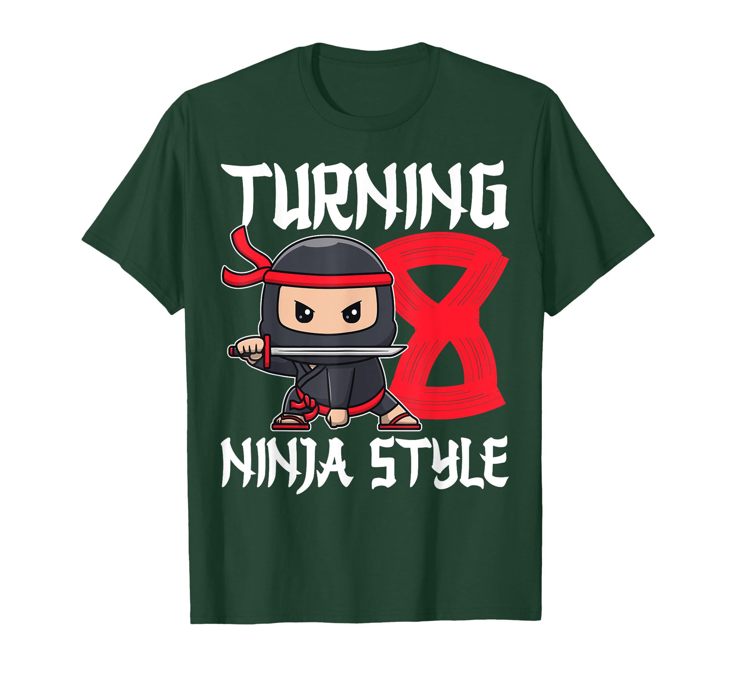 Turning 8 Ninja Style Martial Arts 8 Years Old 8th Birthday T-Shirt