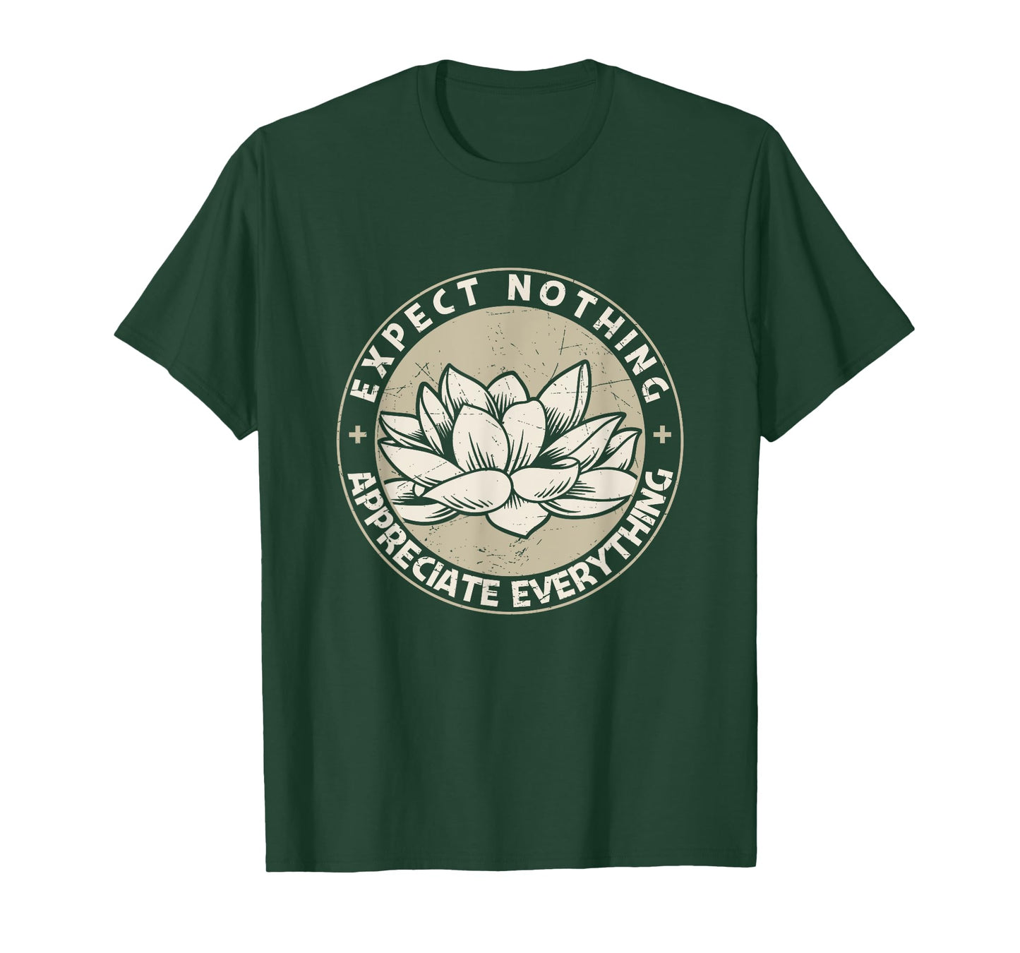 Expect Nothing Appreciate Everything Spiritual Lotus Yoga T-Shirt