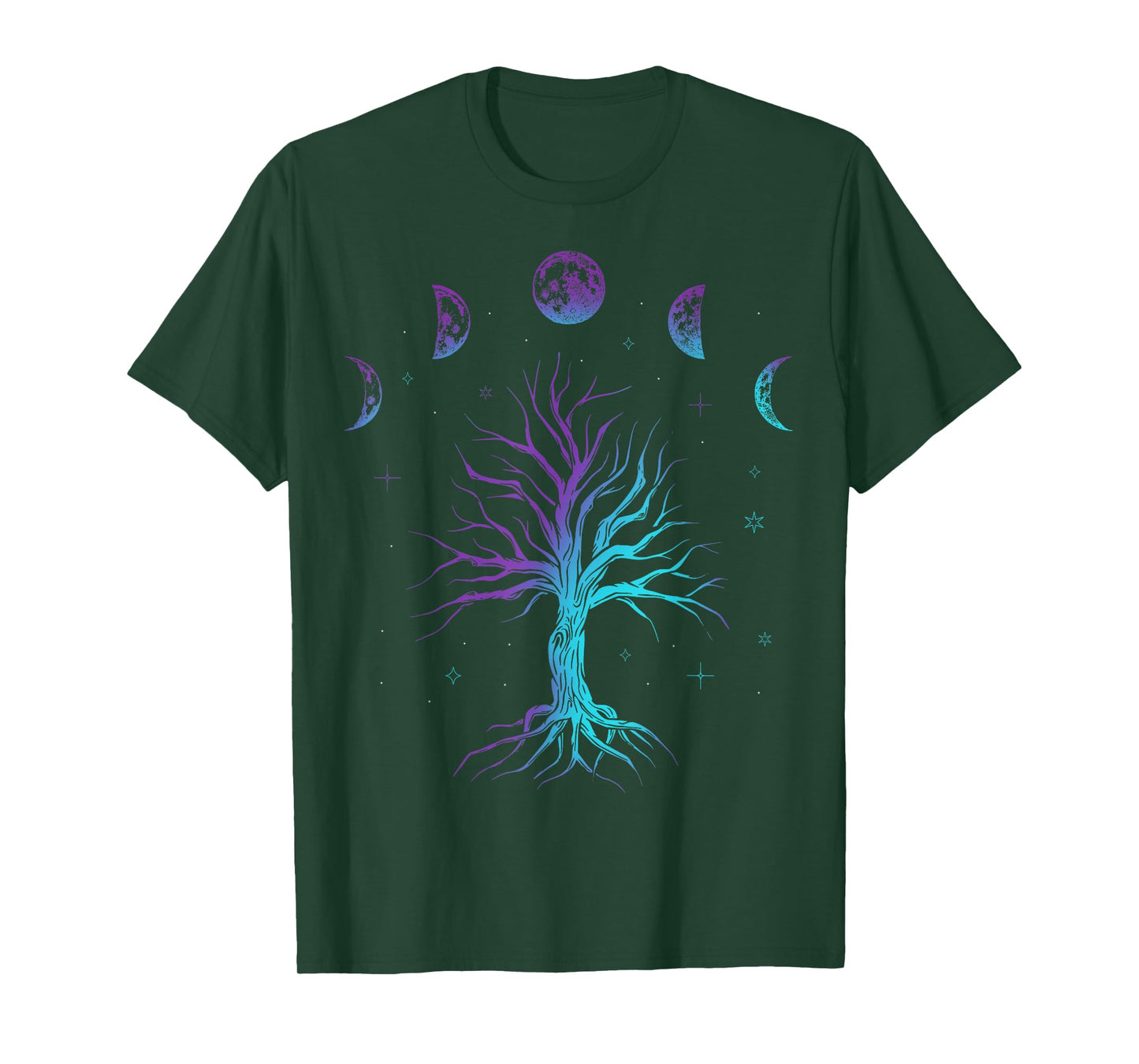 Moon Phases Tree of Life - Viking Pagan Wicca T-Shirt