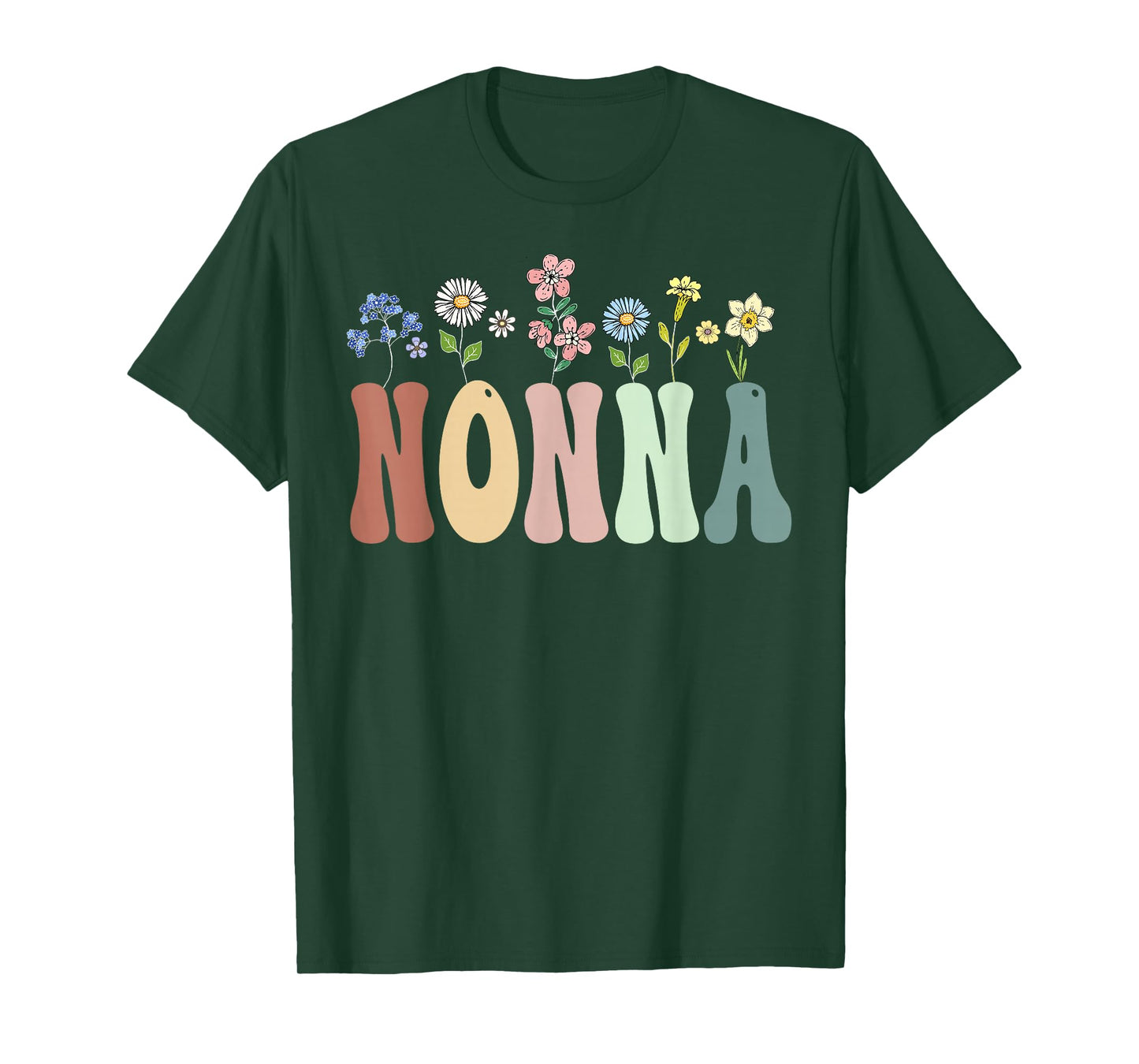 Nonna Gifts Women Wildflower Floral Design Nonna T-Shirt