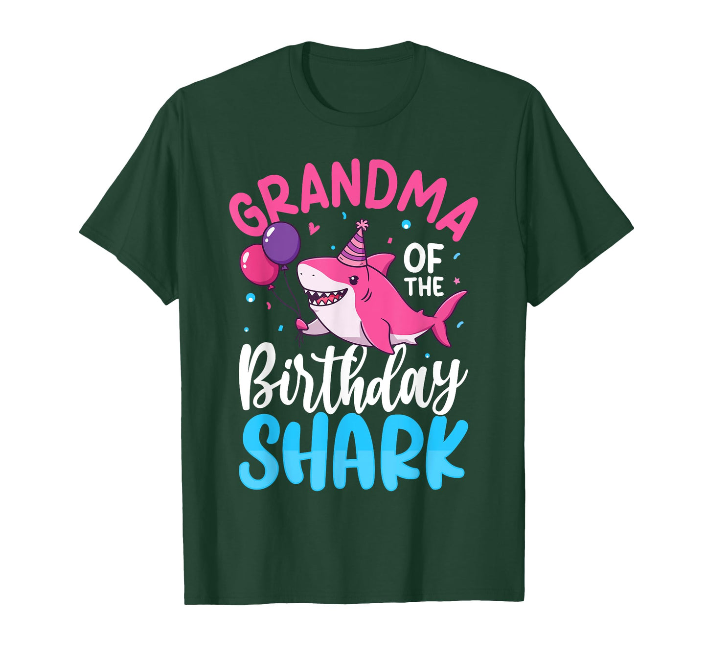 Grandma Birthday Kids Shark Party Matching Family T-Shirt
