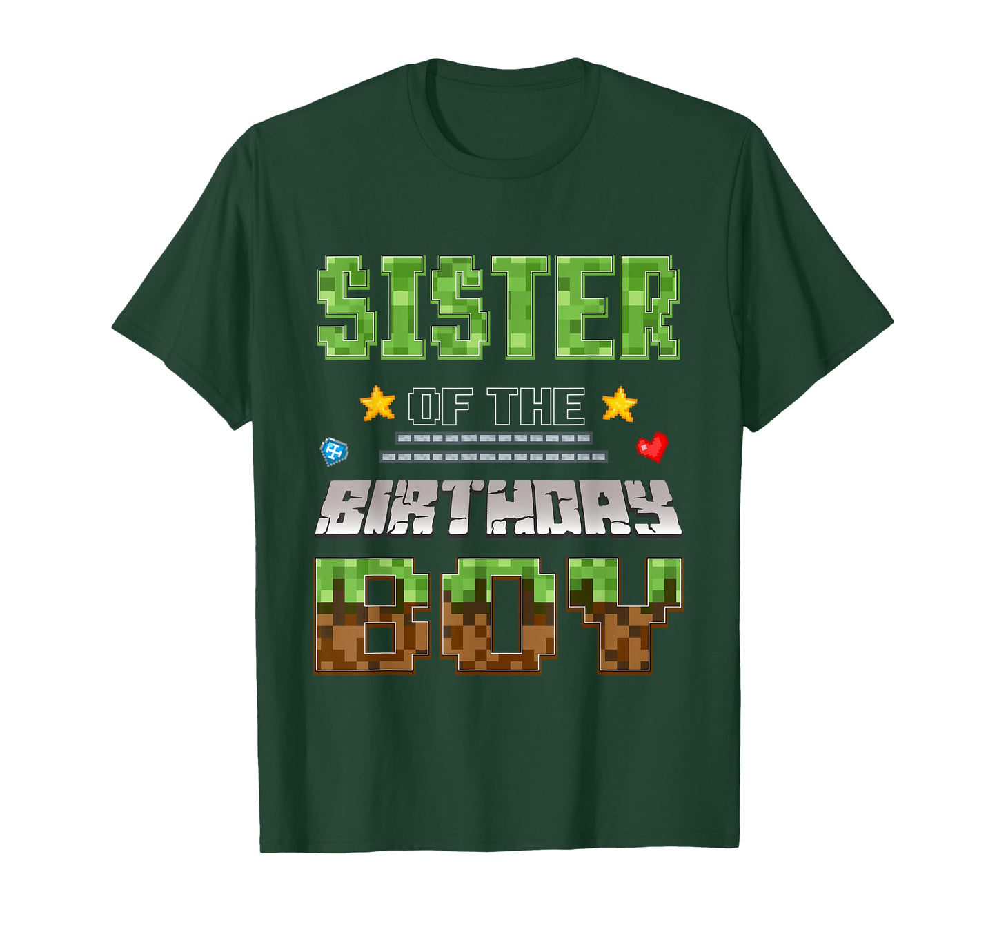 Sister of The Birthday Boy Video Gamer Pixel Birthday Party T-Shirt