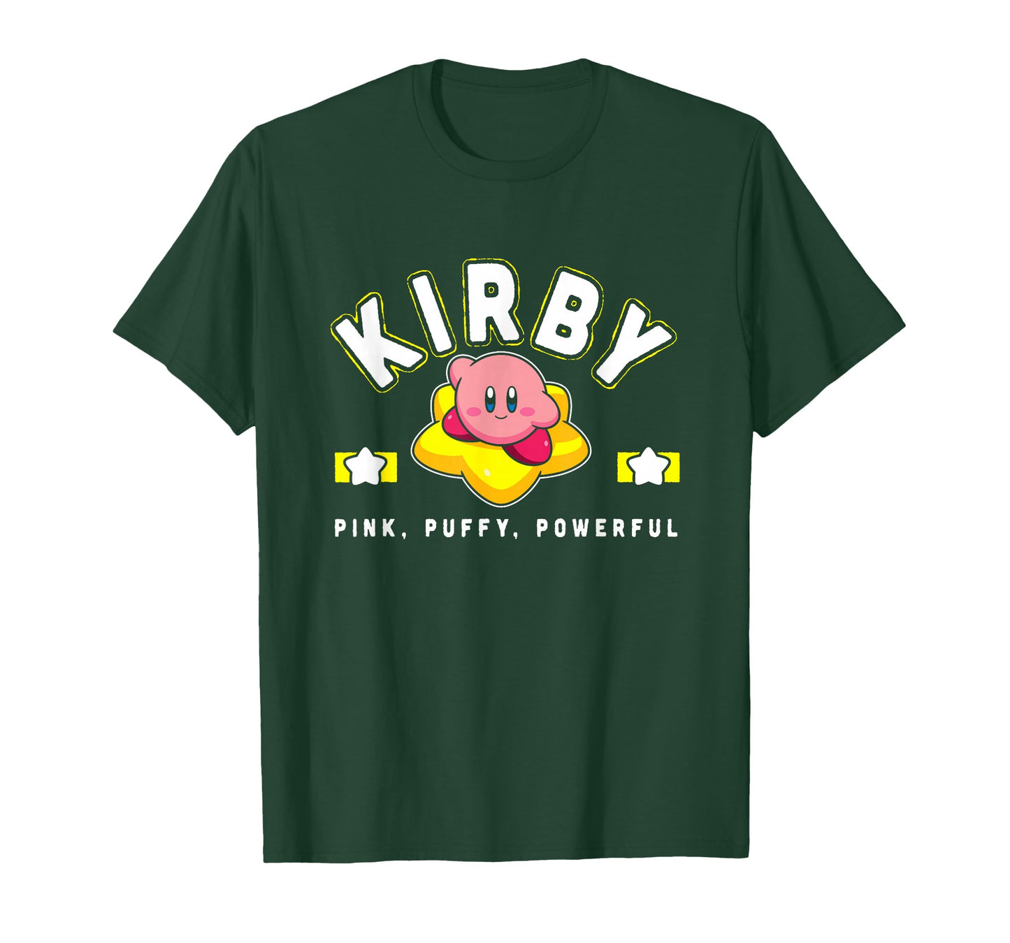 Kirby Pink Puffy Powerful Star Frame Varsity T-Shirt