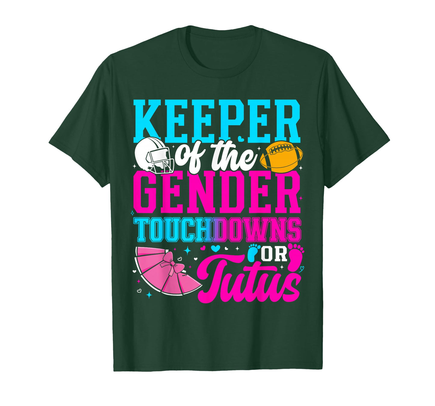 Touchdown or Tutus Funny Keeper of Gender Baby Reveal Party T-Shirt