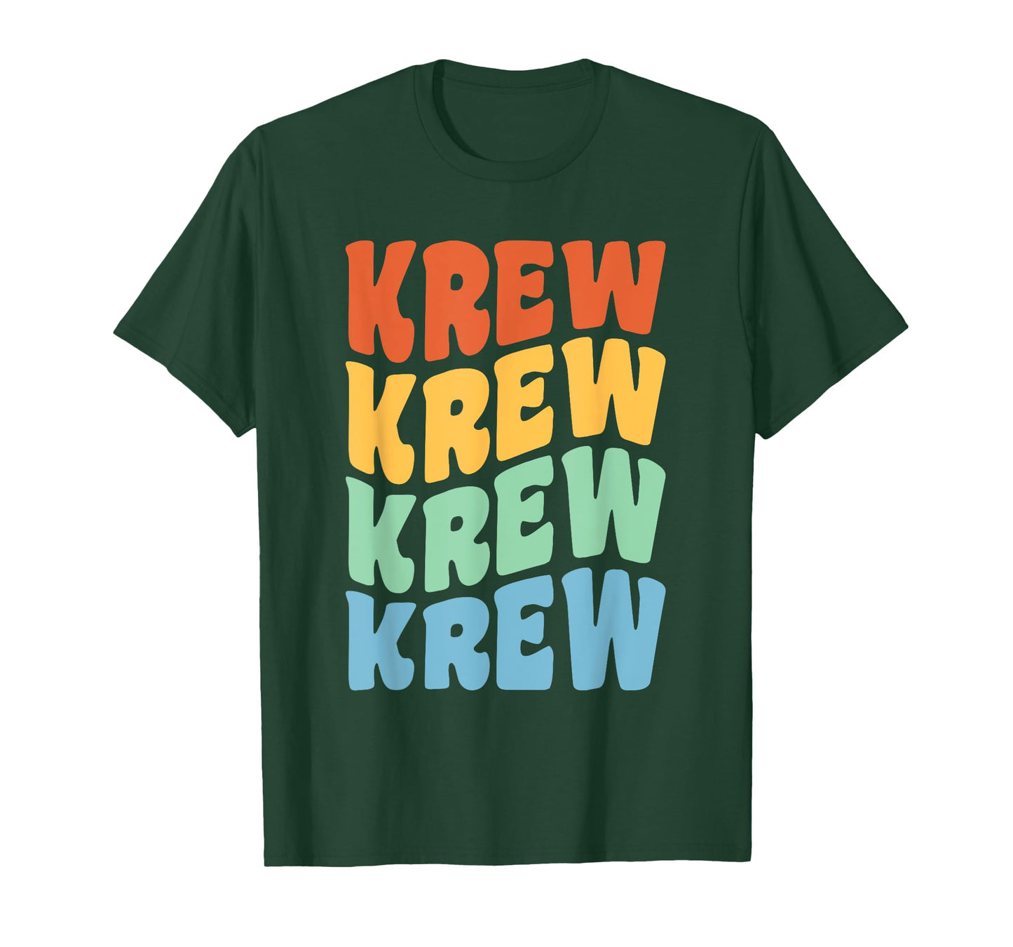 Krew First Name Retro Groovy Personalized T-Shirt