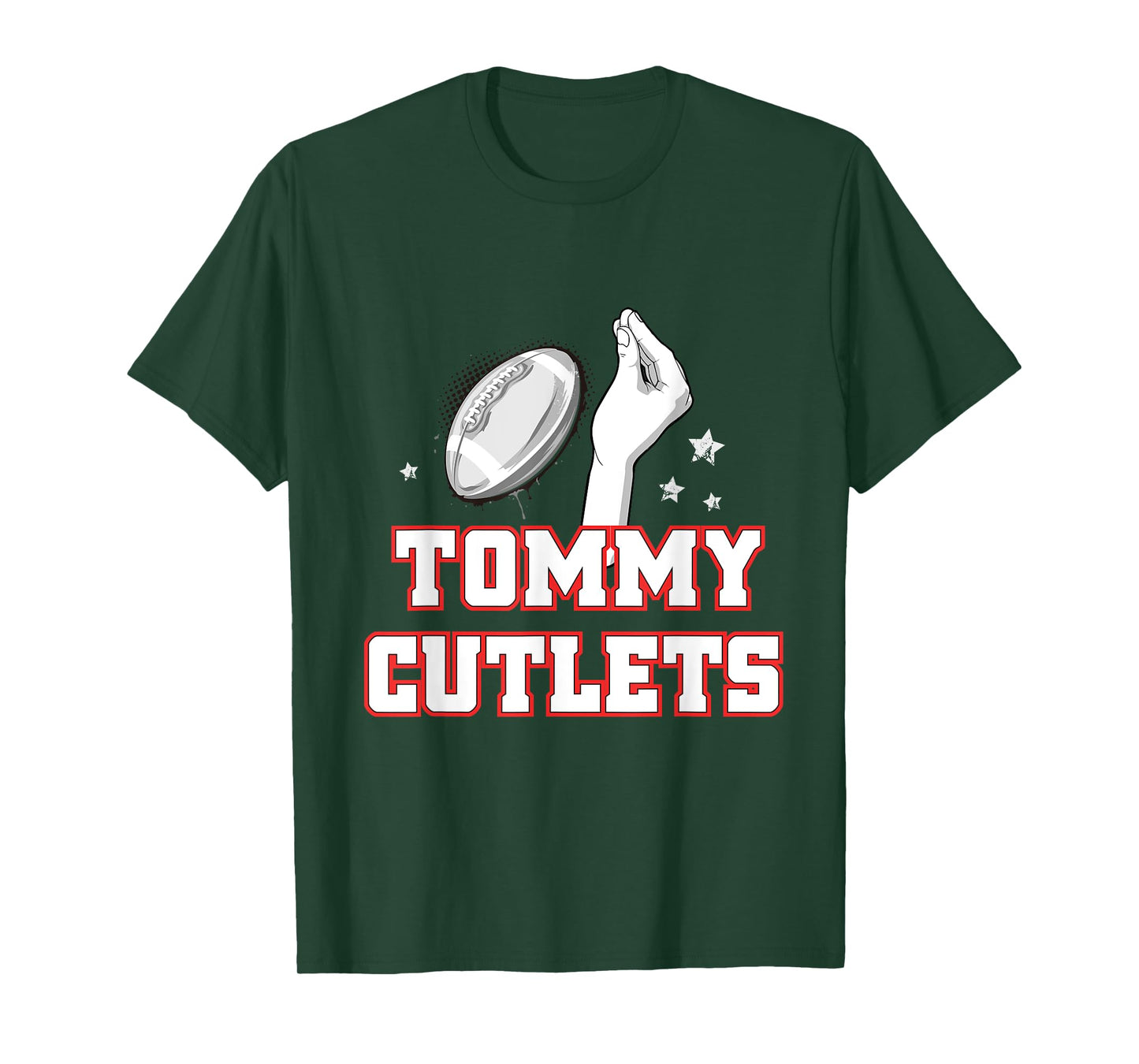 NY Italian Hand Gesture Tommy Cutlets Football Quarterback T-Shirt