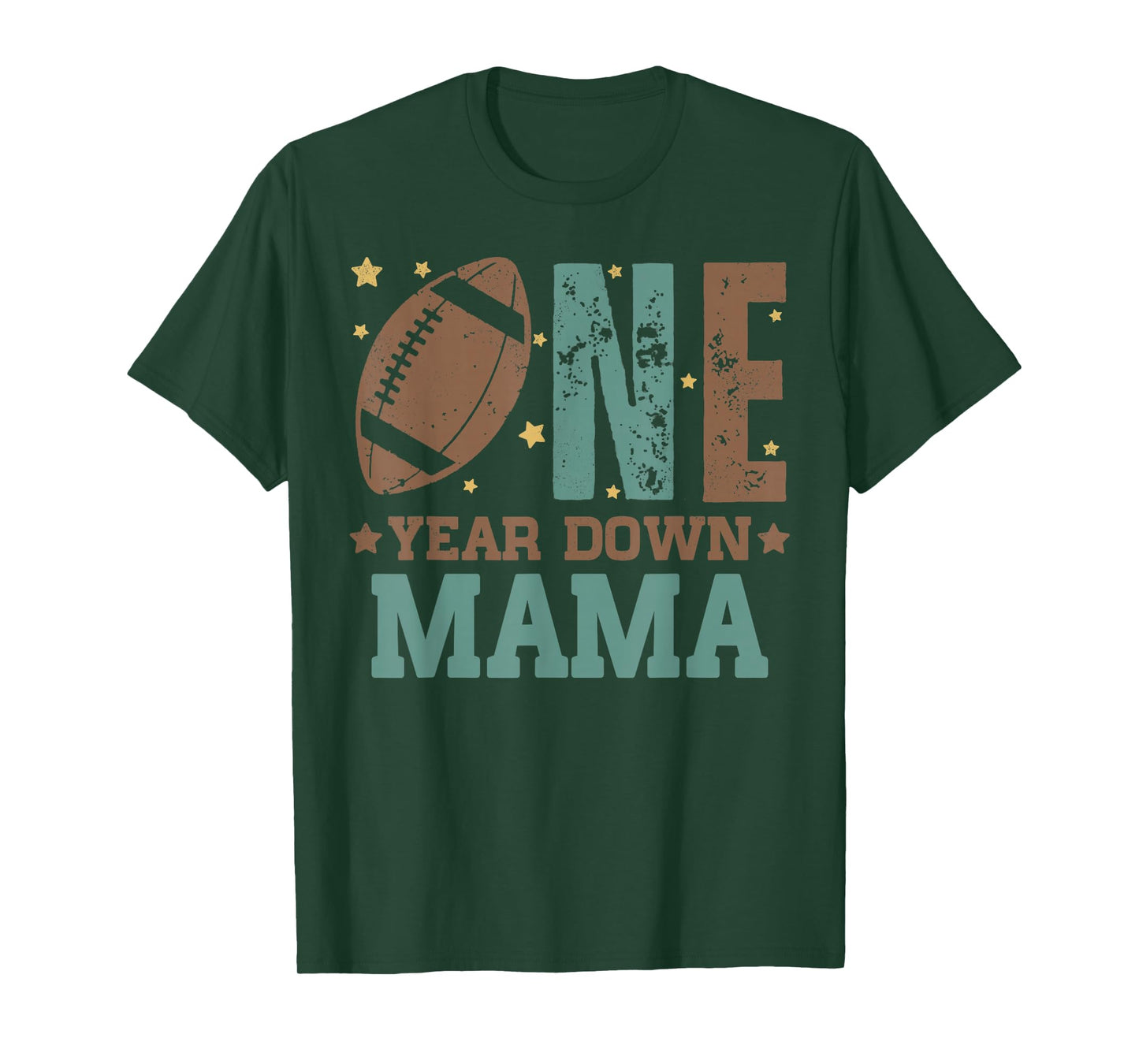 Mama of the 1 Year old Football 1st Year Down Birthday Party T-Shirt
