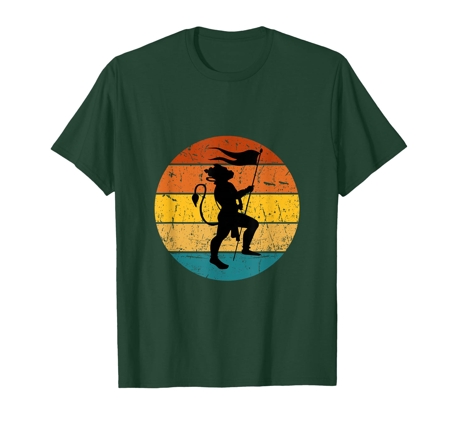 Retro Vintage Hindu God Lord Hanuman Monkey God Men Women T-Shirt, Small, Black