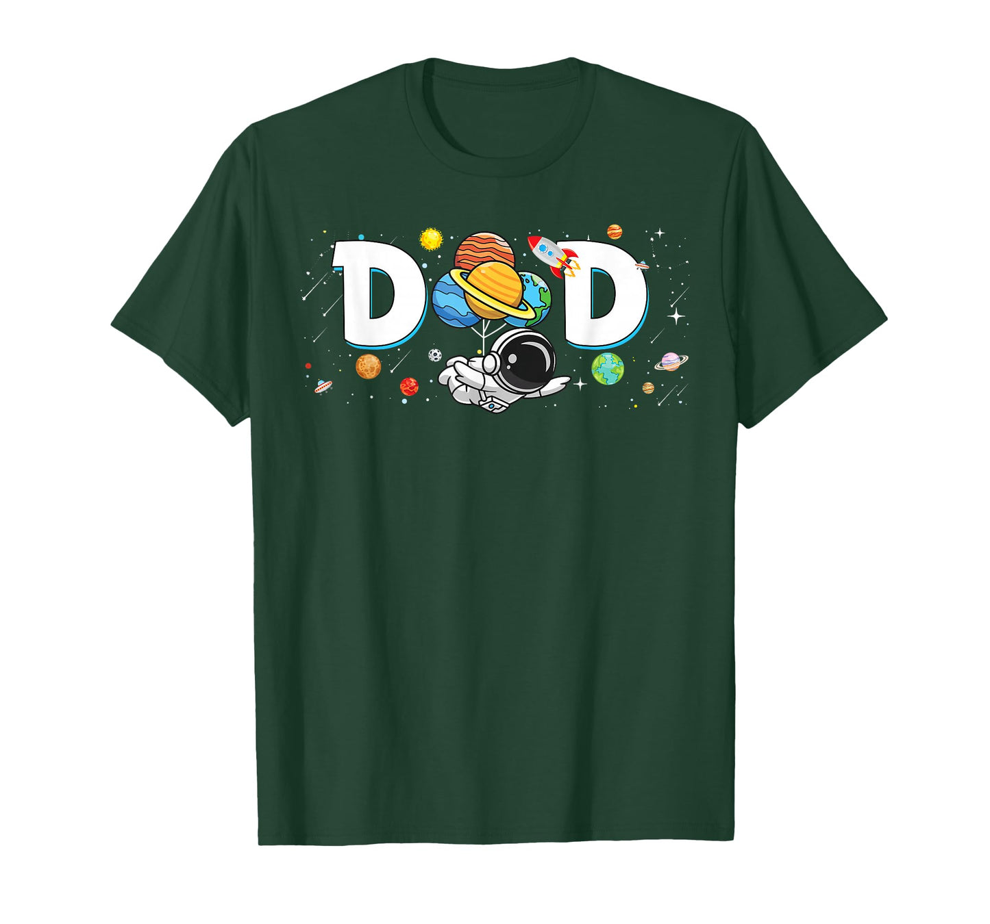 Dad of The Birthday Boy Funny Astronaut Space Family Planets T-Shirt